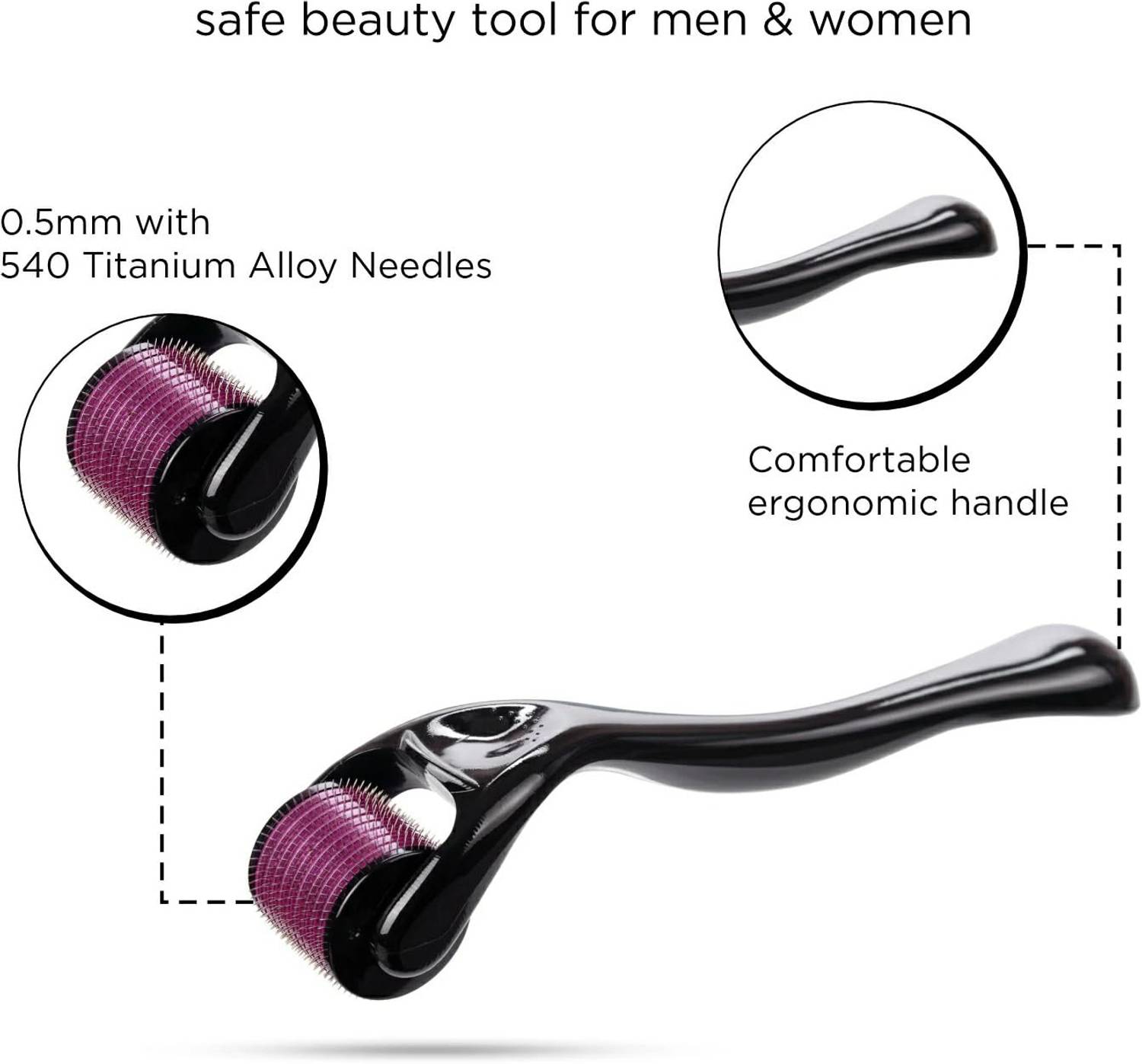 BORIS Roller Beard Activator&Hair Regrowth MicroNeedling|0.5mm 540 Micro Needles