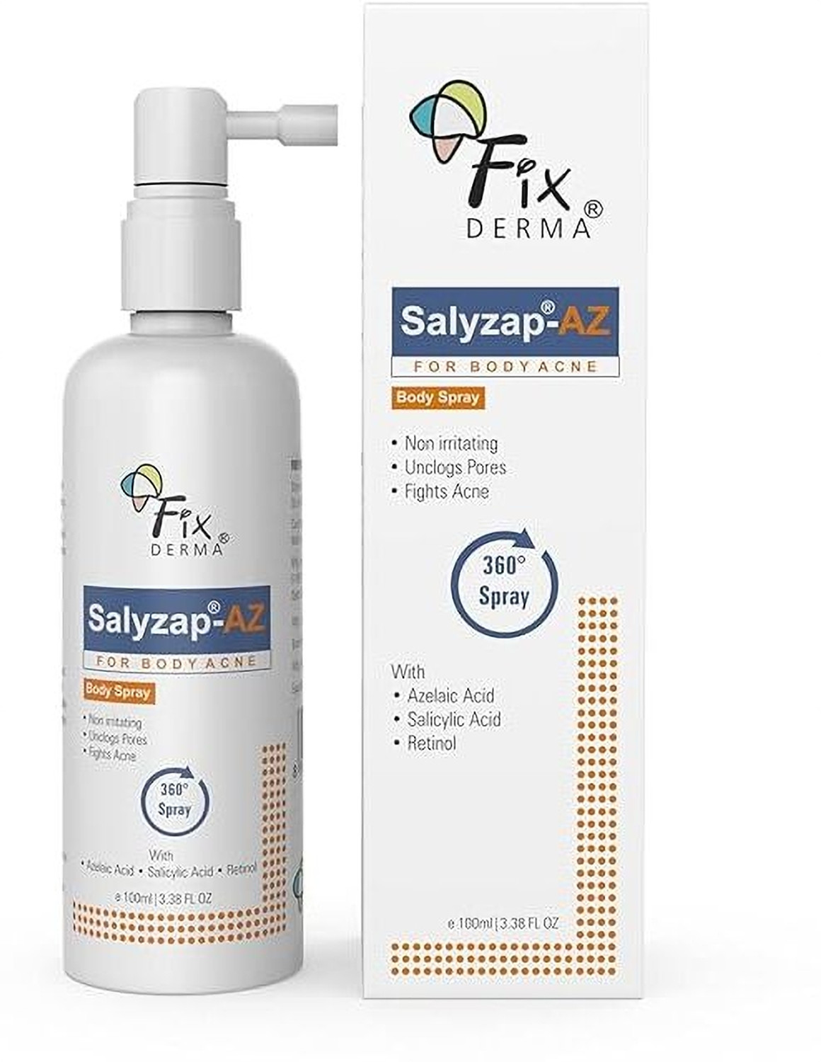 Image of Salyzap AZ Body Spray For Body Acne 2% Salicylic Acid + 2% Azelaic Acid