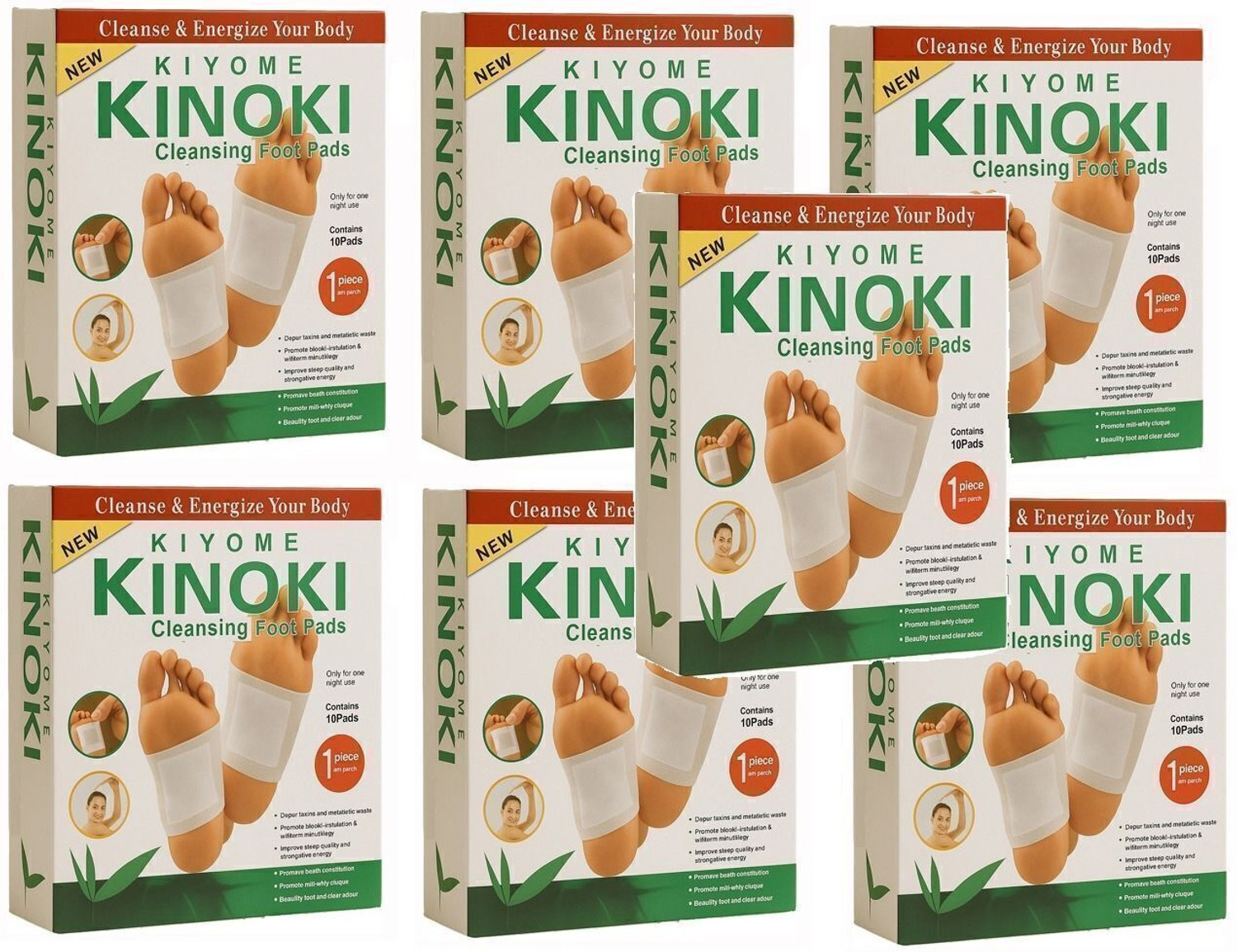 Image of KIYOME KINOKI Cleansing Foot Pads Toxins Relief Improve Circulation[PACK OF7]