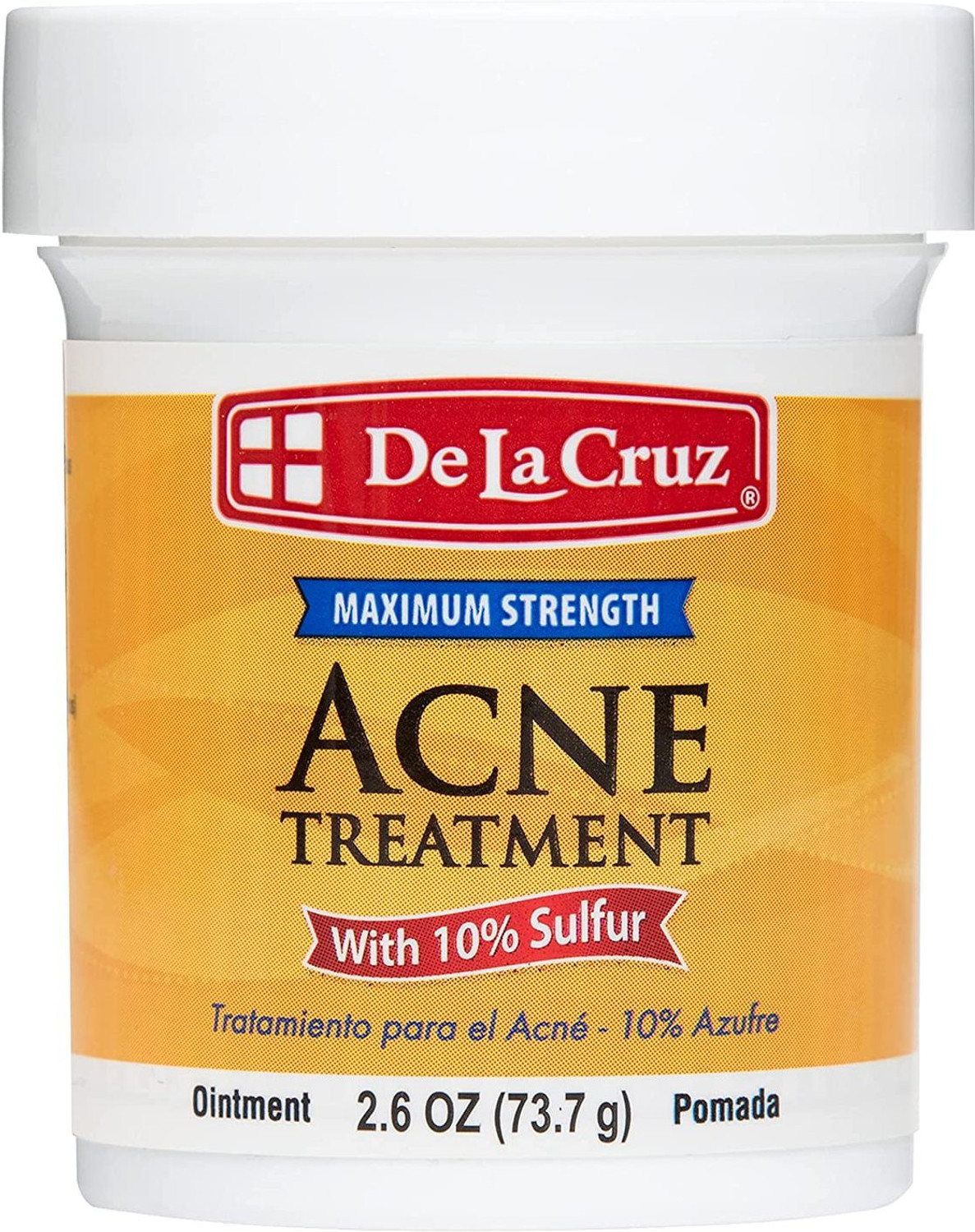 Image of De La Cruz Max Strength Sulphur Ointment Cream Acne Blackhead Spot Cyst Cure (2.6 Oz)