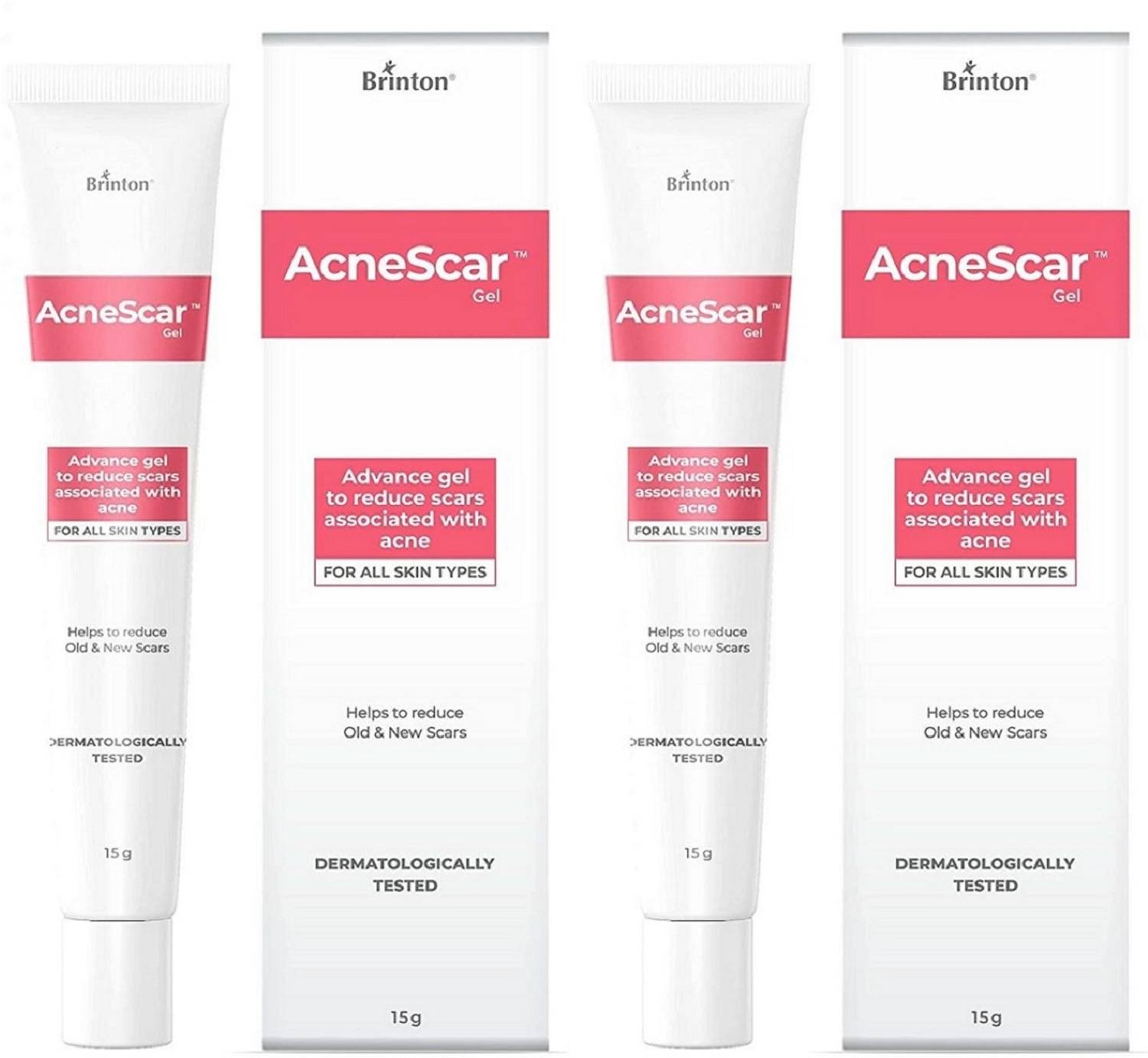 Brinton AcneScar Gel to Reduce Acne Scars & Acne pits (15 g) x Pack of 2