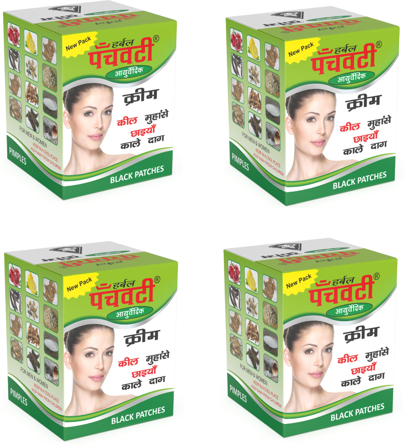 panchvati Herbals Anti Blemish Black Patches, Anti Acne, Pimple Removal Cream Pack of - 4