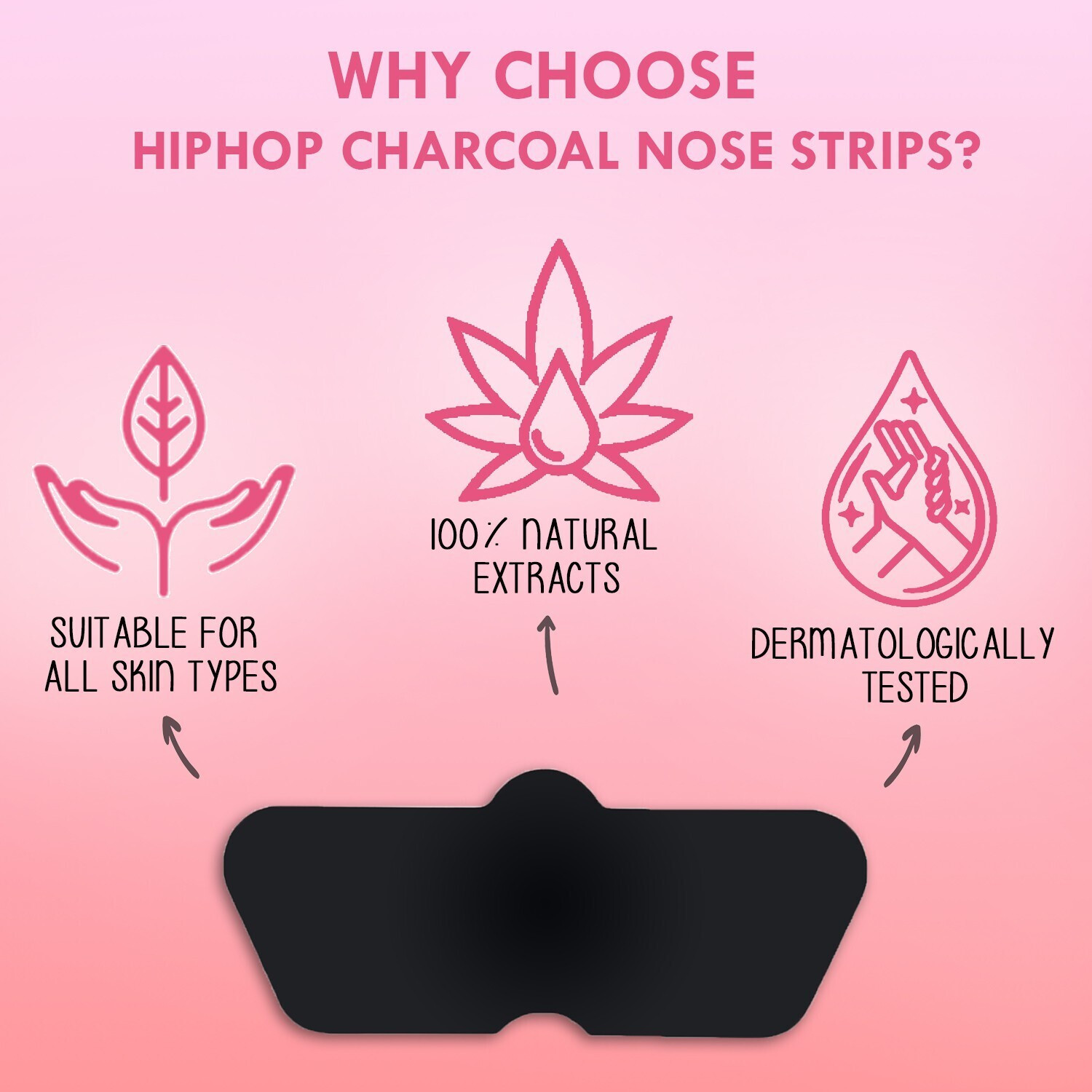 Image of HipHop Skincare Skin Care Charcoal Blackhead Remover Nose Strips