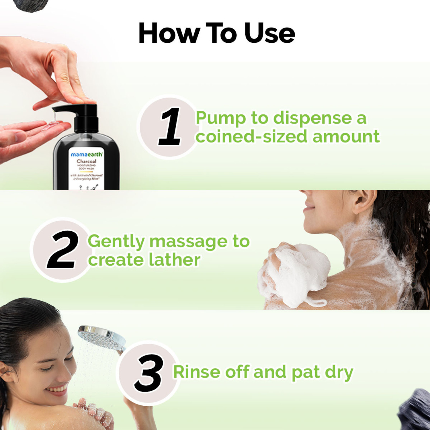 Image of Mamaearth Charcoal Moisturizing Body Wash with Activated Charcoal & Energizing Mint Scent