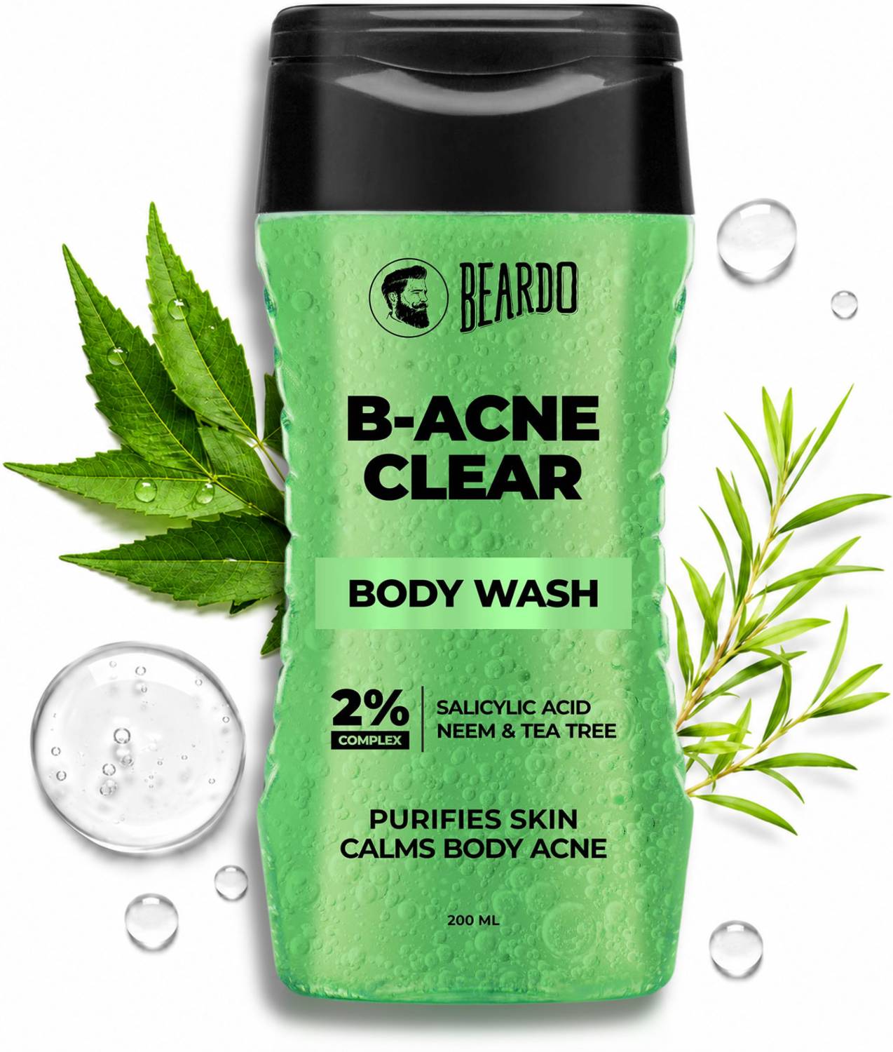 BEARDO Neem Tea Tree Salicylic Acid B-Acne Body Wash 200 ml