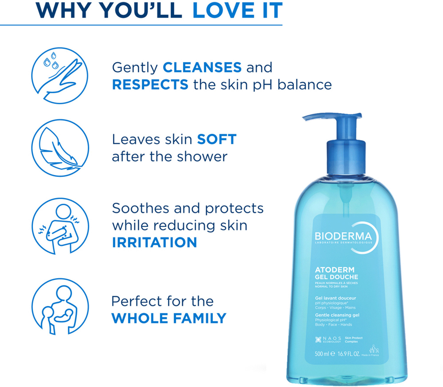 Image of BIODERMA Gel Douche Gentle Shower Gel For Normal To Dry Skin
