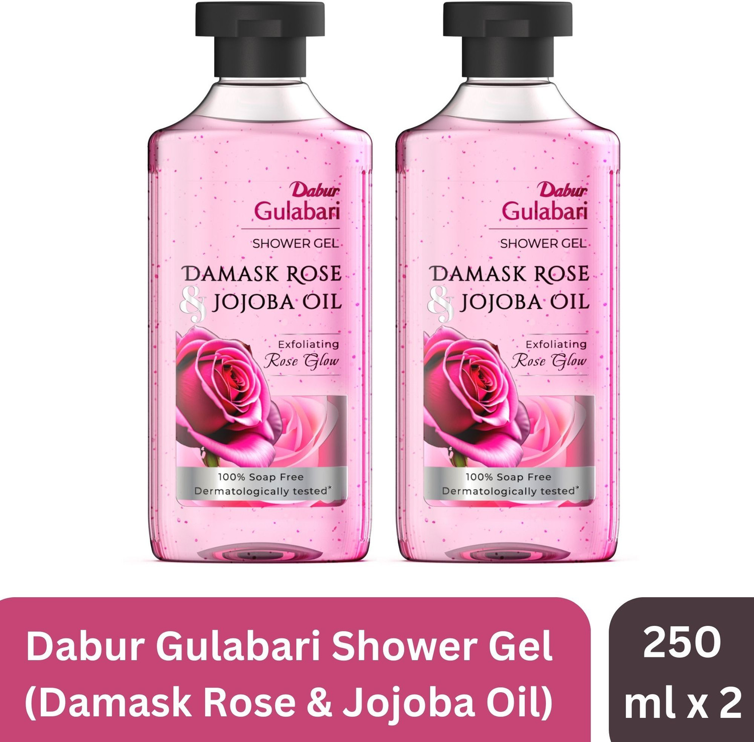Image of Dabur Gulabari Body Wash Shower Gel (Combo Pack) - Damask Rose & Jojoba Oil | 100% Soap free