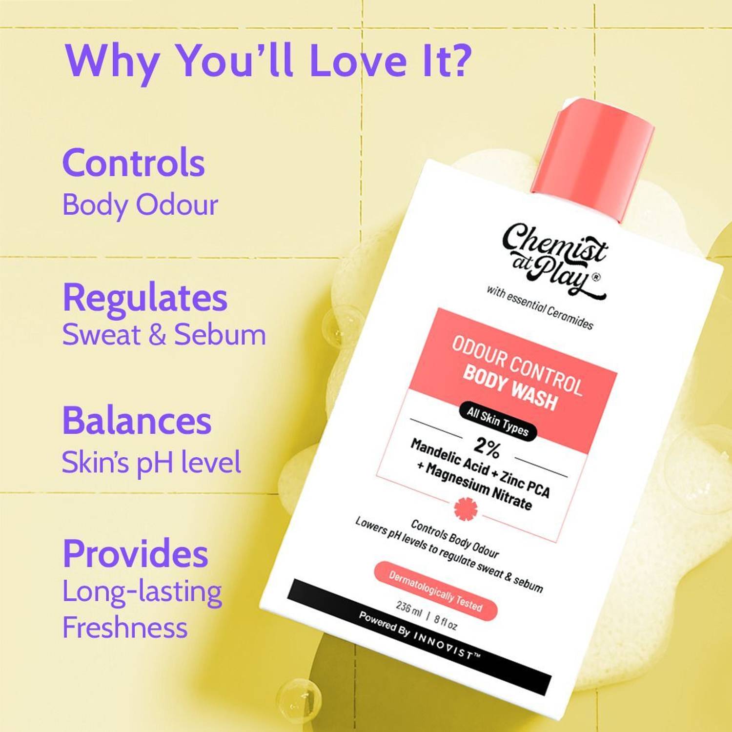 Chemist at Play Odour Control Body Wash 236ml - Image 2