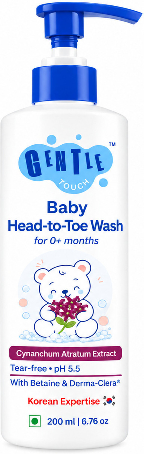 Gentle Touch Baby Wash & Shampoo | Tear-Free, pH 5.5 | Sulphate Free | Pro-Vitamin B5 | 200ml