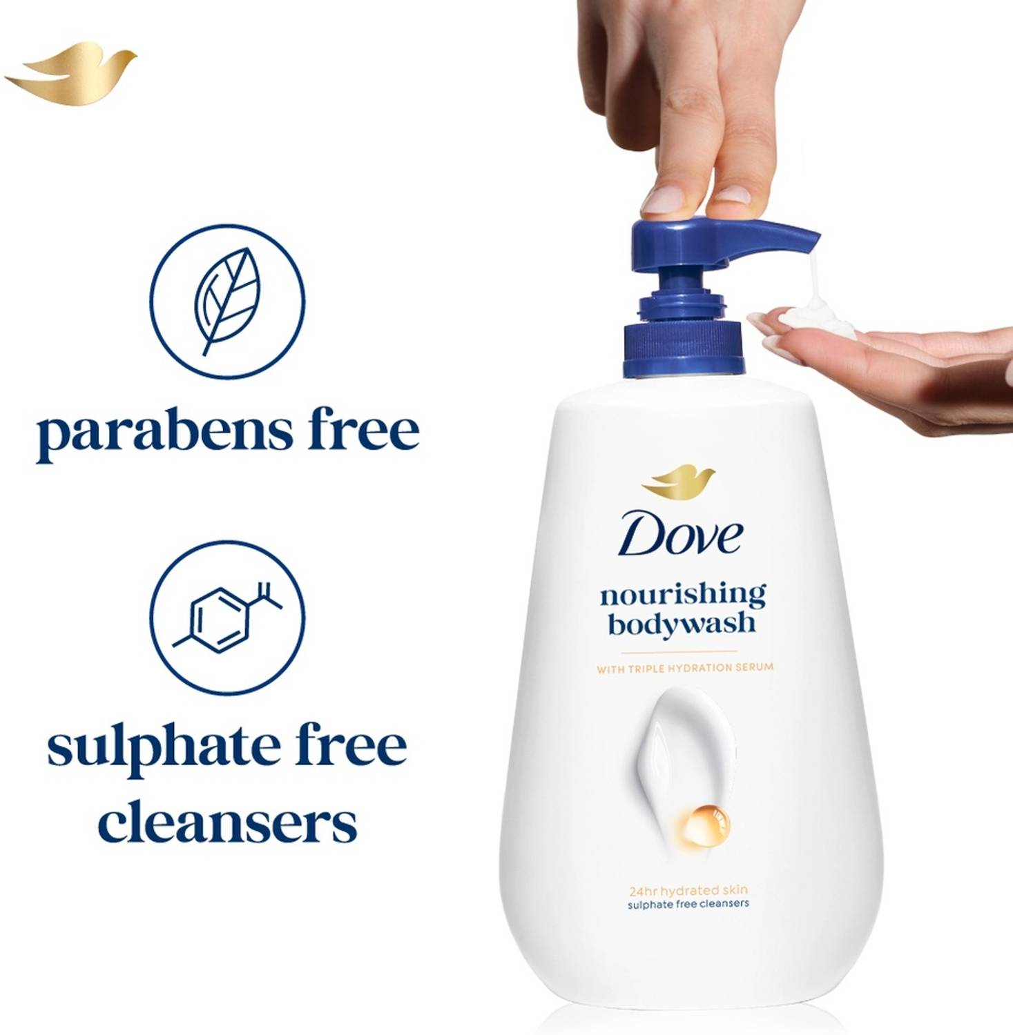 Dove Nourishing Triple Hydration Serum Body Wash 825 ml - Image 5