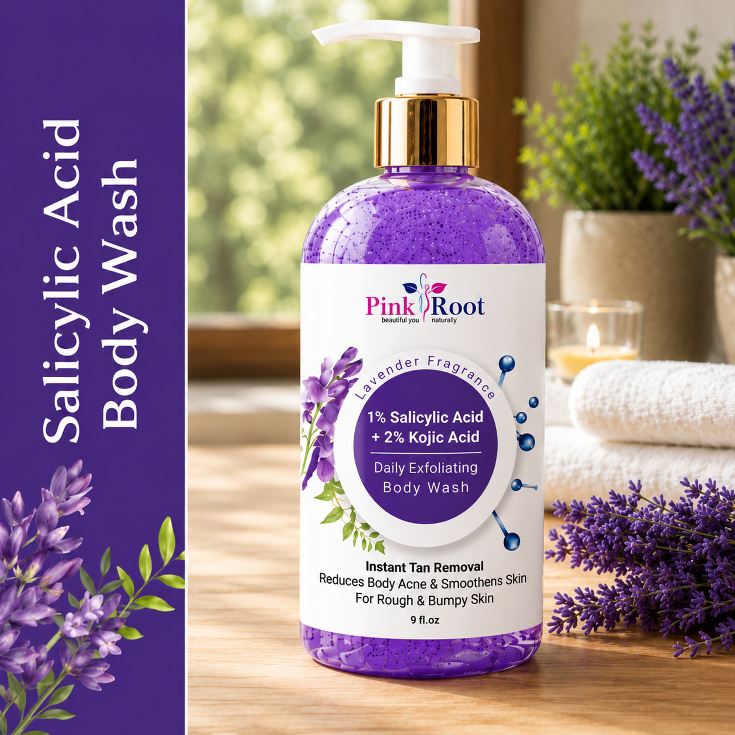 Image of PINKROOT 1% Salicylic Acid & 2% Kojic Acid Shower Gel /Body Wash