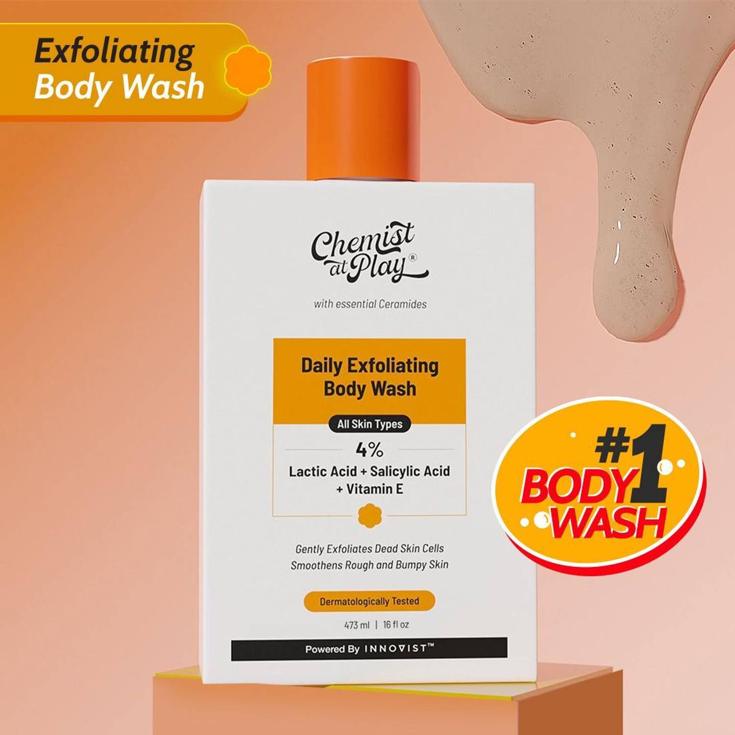 Chemist at Play Lactic & Salicylic Acid Exfoliating Body Wash 236ml - Image 2