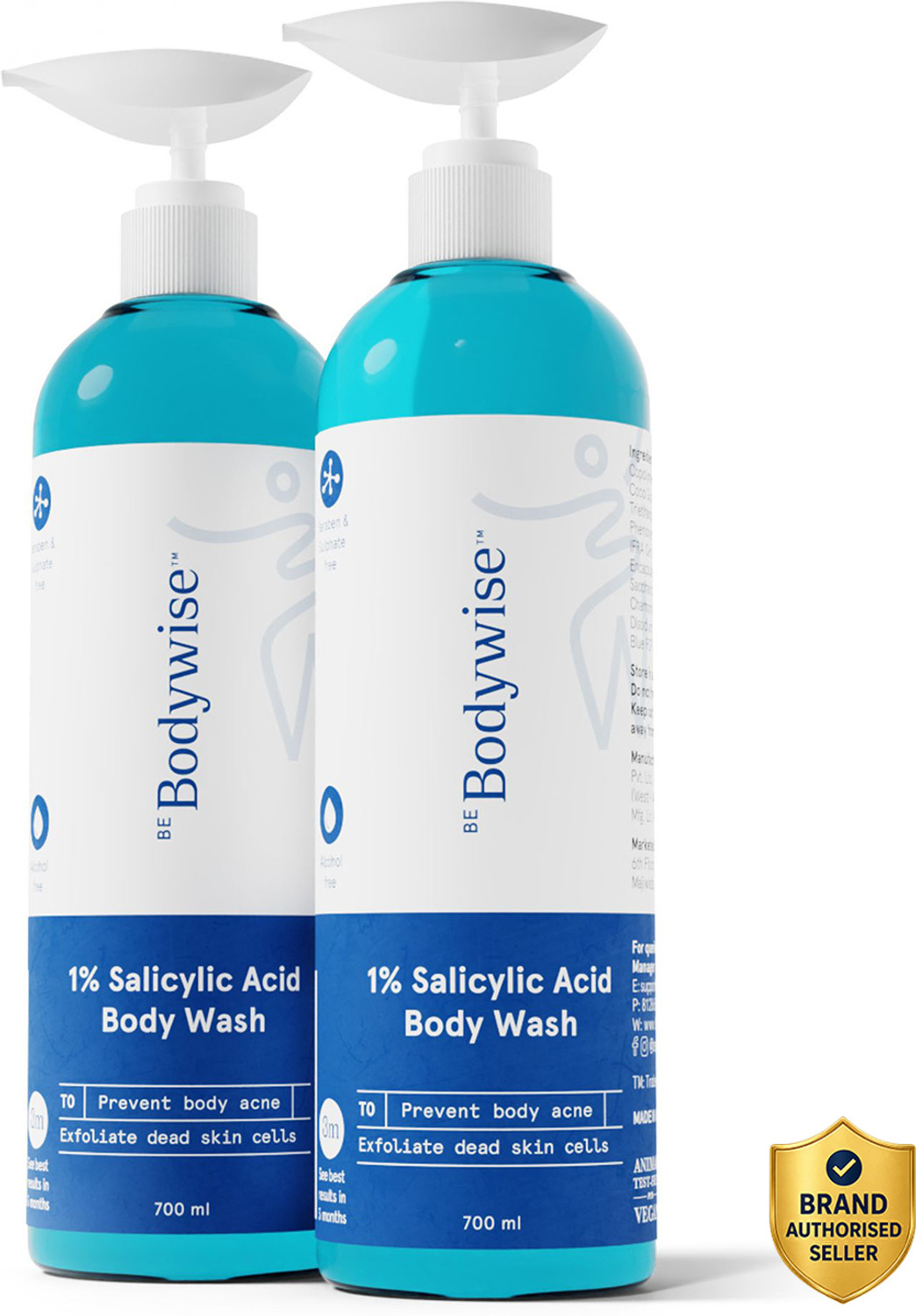 Image of Be Bodywise 1% Salicylic Acid Body Wash | Exfoliates Reduces & Prevent Body Acne|Shower Gel
