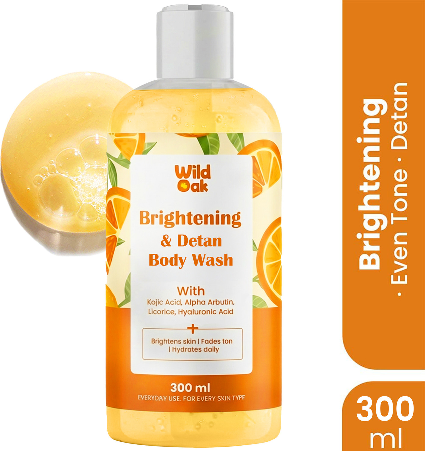 Image of Wild Oak Brightening & DeTan Body Wash | Boost Glow & Even Skin Tone Shower Gel