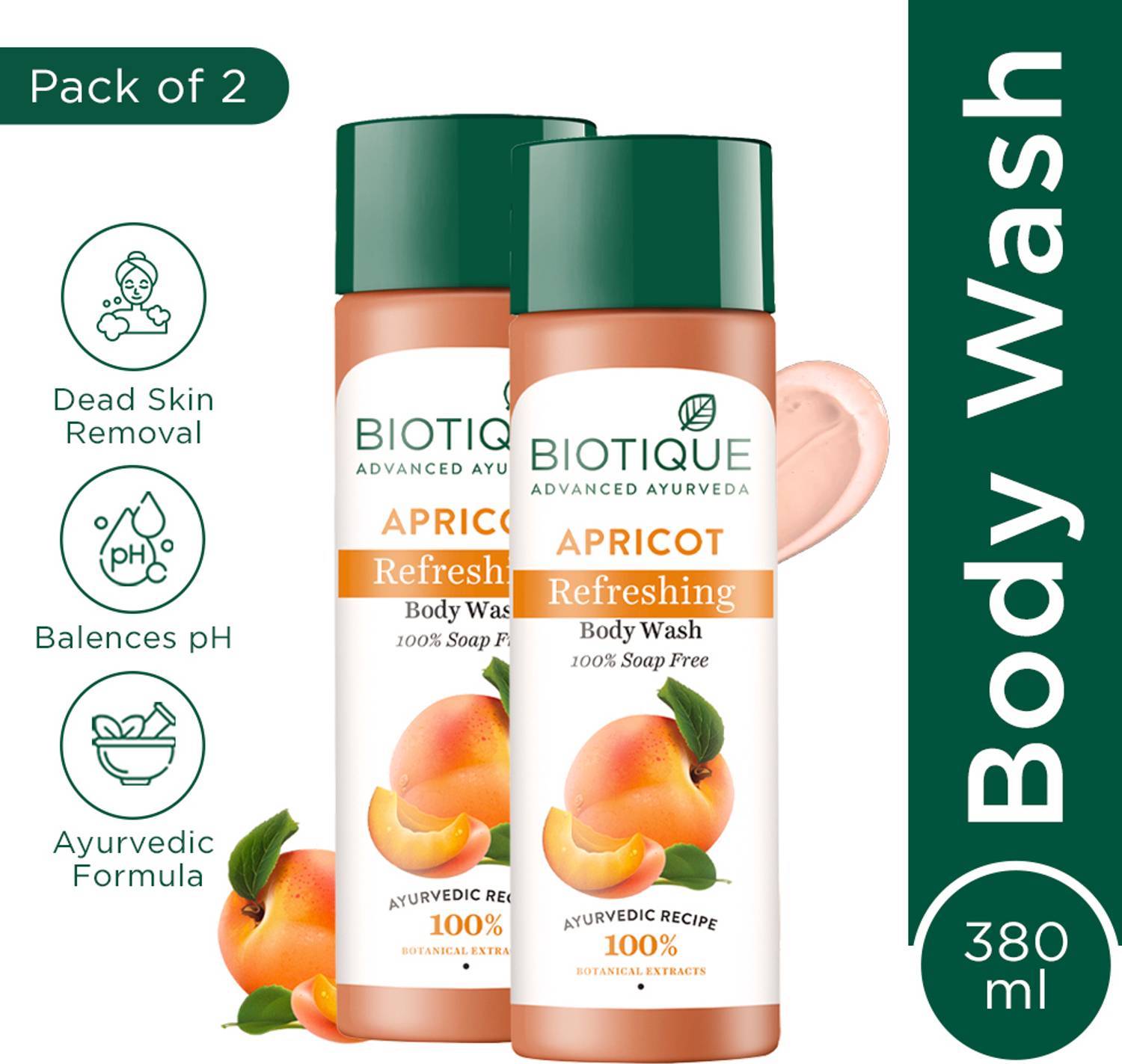 BIOTIQUE BIO APRICOT 190ml(body wash) Pack of 2