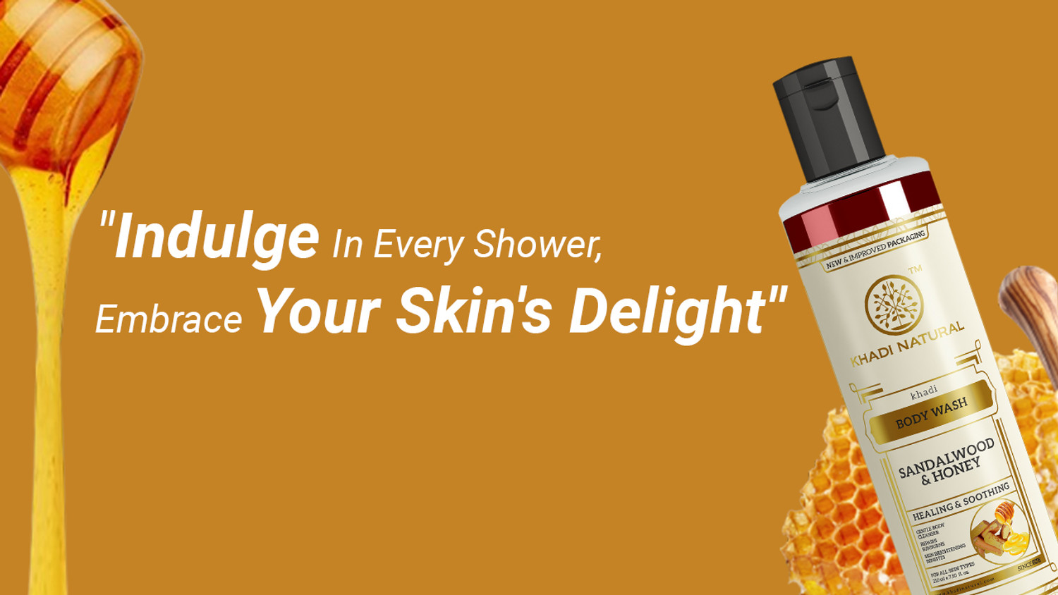 Image of KHADI NATURAL Sandalwood & Honey Body Wash(Pack of 3) (630ml) (3 x 210 ml)