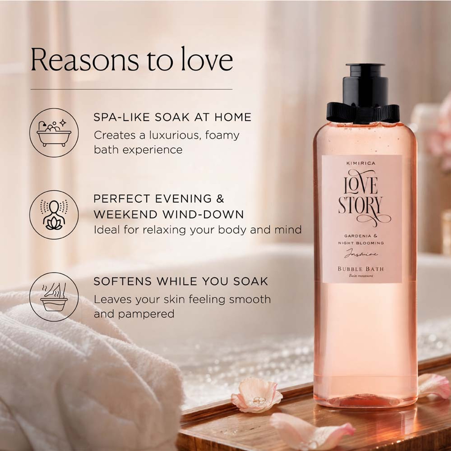 Image of KIMIRICA Love Story Bubble Bath Pro-Vitamin BS & E, 100% Vegan & Paraben /SLS Free