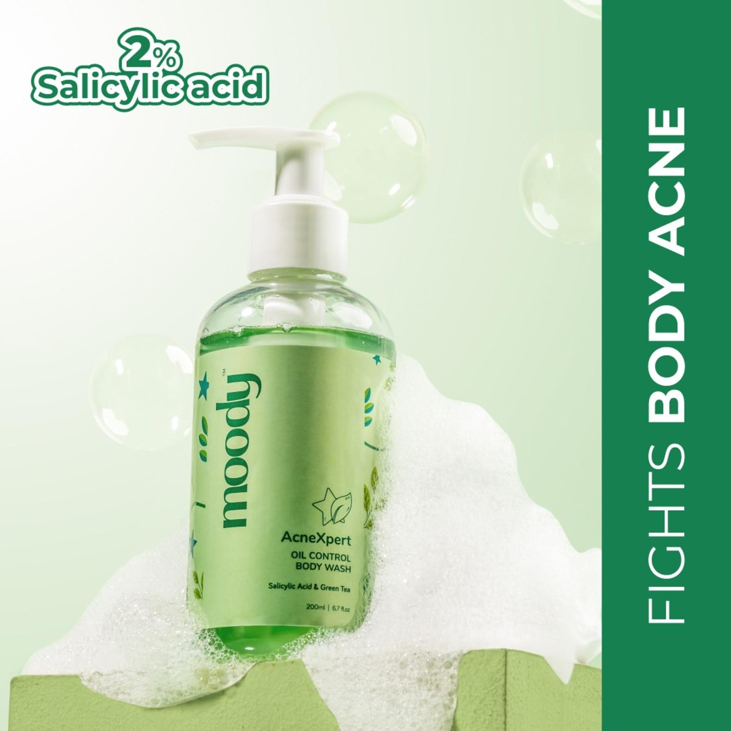 Image of MOODY AcneXpert Body Wash with Salicylic Acid & Green Tea