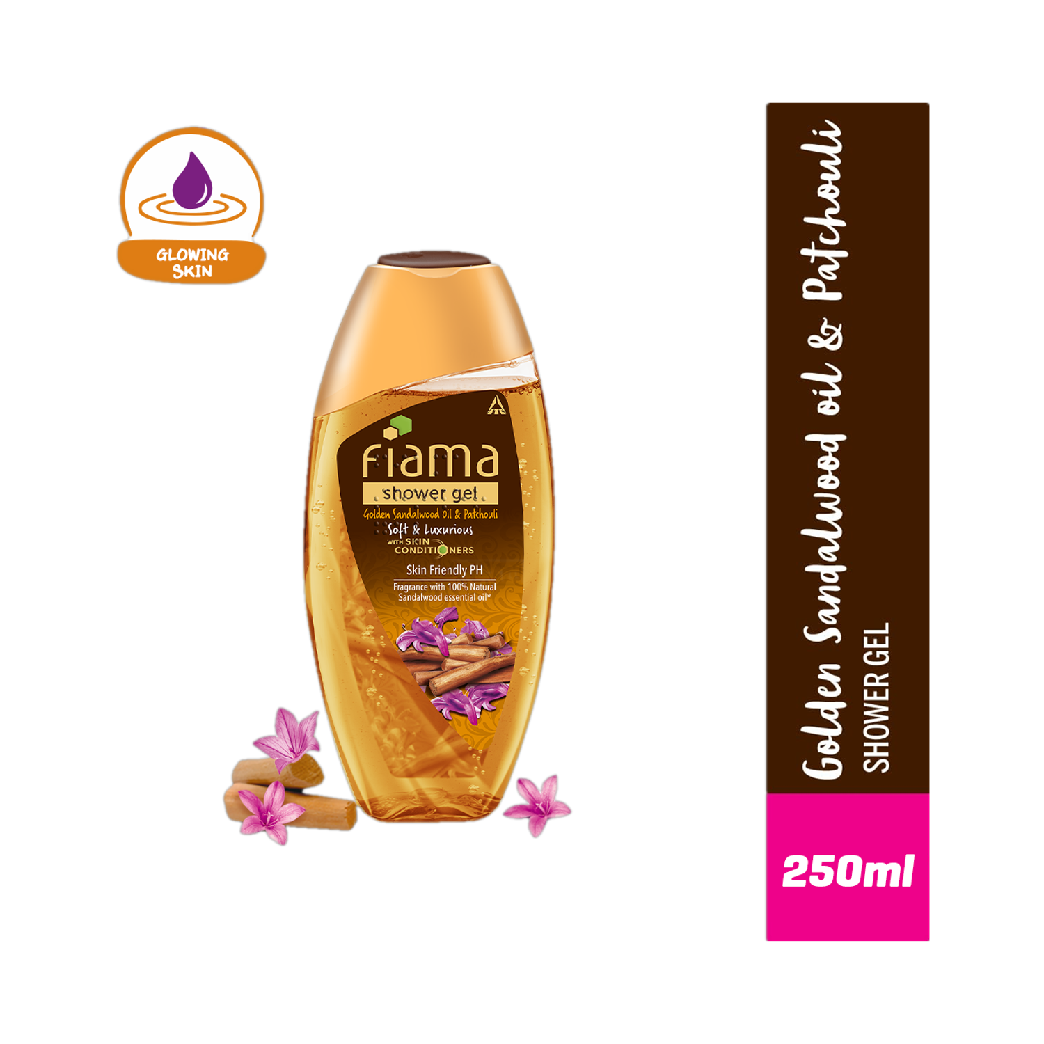 Image of FIAMA Shower gel Golden Sandalwood oil and Patchouli with skin conditioners