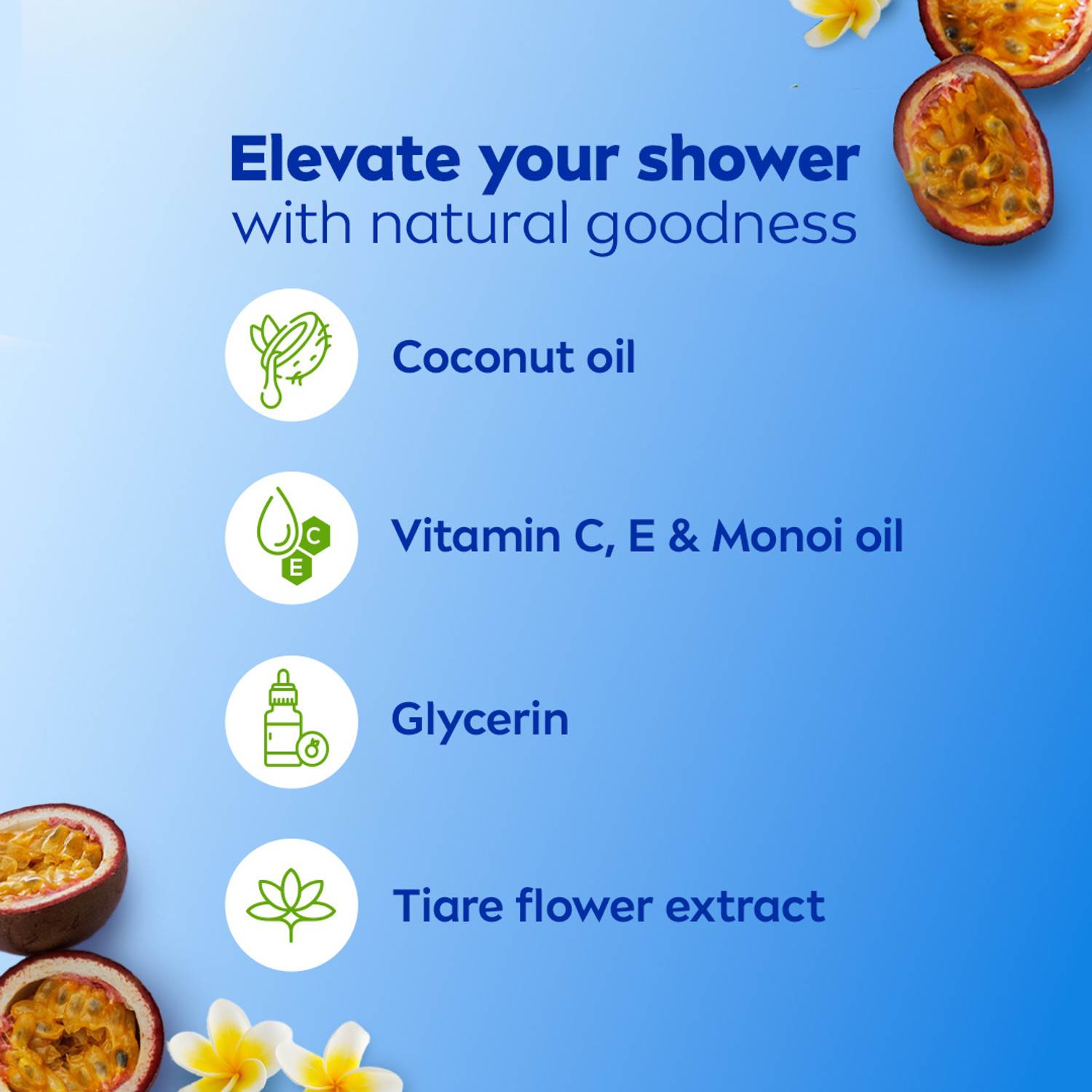 Image of NIVEA Passion fruit & Monoi Oil Body Wash for Lasting Fragrance & Healthy Skin | 1L