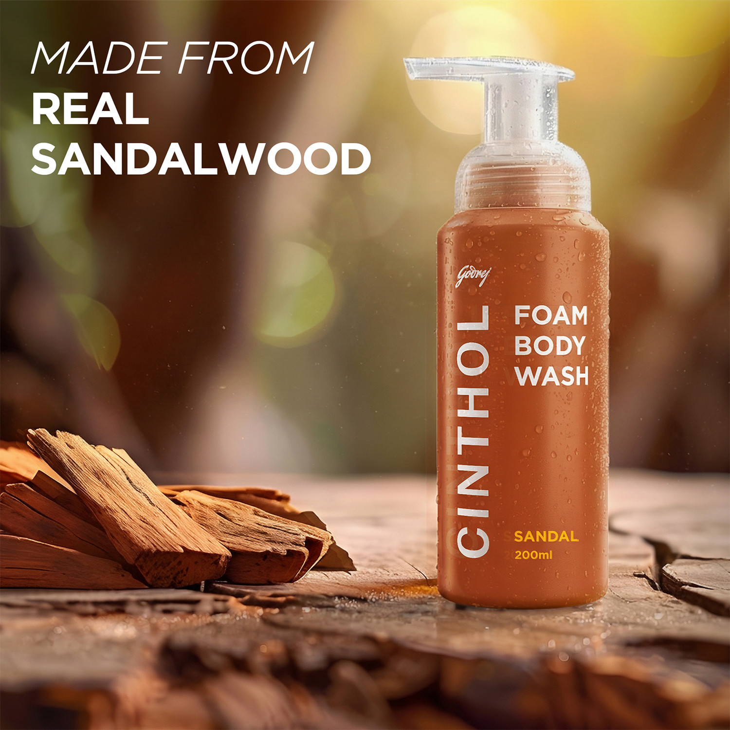 Image of CINTHOL Sandal Foaming Body Wash, Glycerin Shower Gel