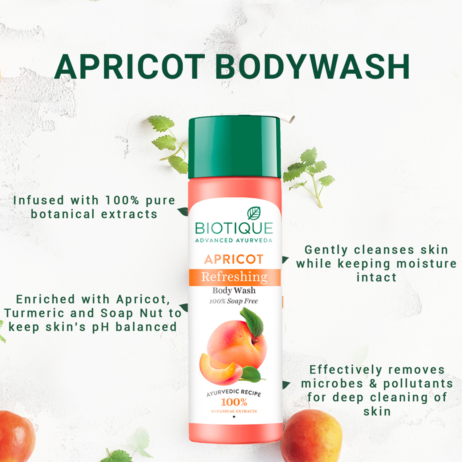 Image of BIOTIQUE Face & Body Care Combo Apricot Body Wash & Honey Gel Foaming Face Wash