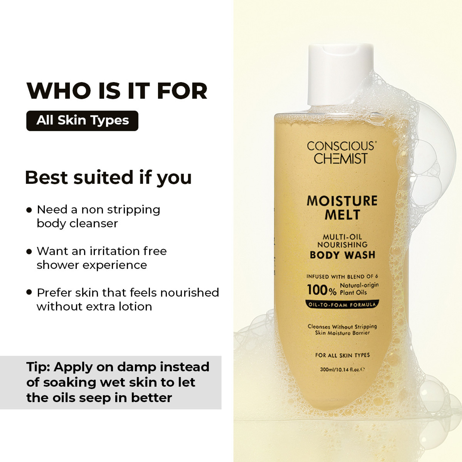 Image of Conscious Chemist Multi-Oil Body Wash Shower Gel|Moisturizing Body Wash for Men & Women