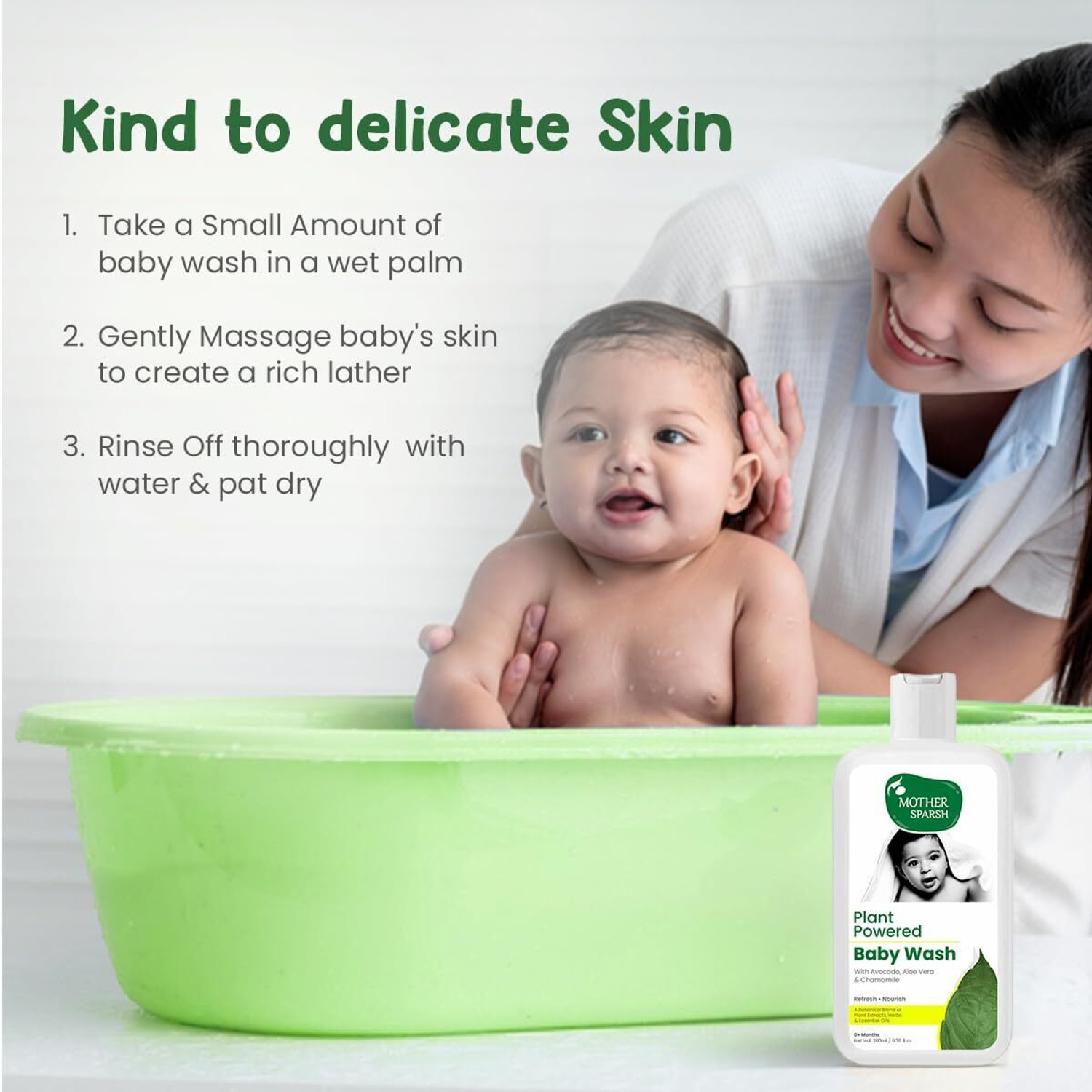 Image of Mother Sparsh Plant Power Natural Baby Wash