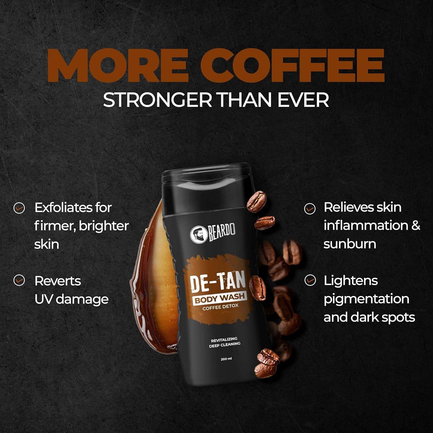 BEARDO Coffee & Aloe De-Tan Body Wash 200 ml - Image 3