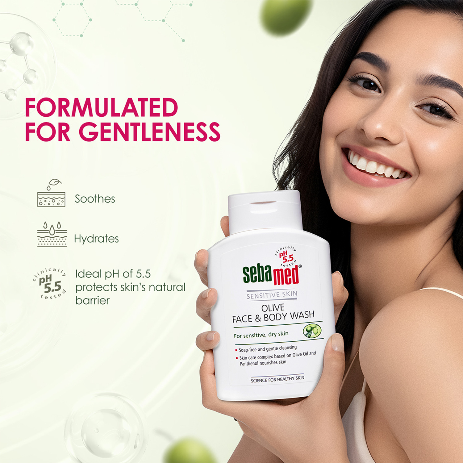 Image of Sebamed Olive Face & Body Wash | pH 5.5 | Mild for sensitive, dry skin |
