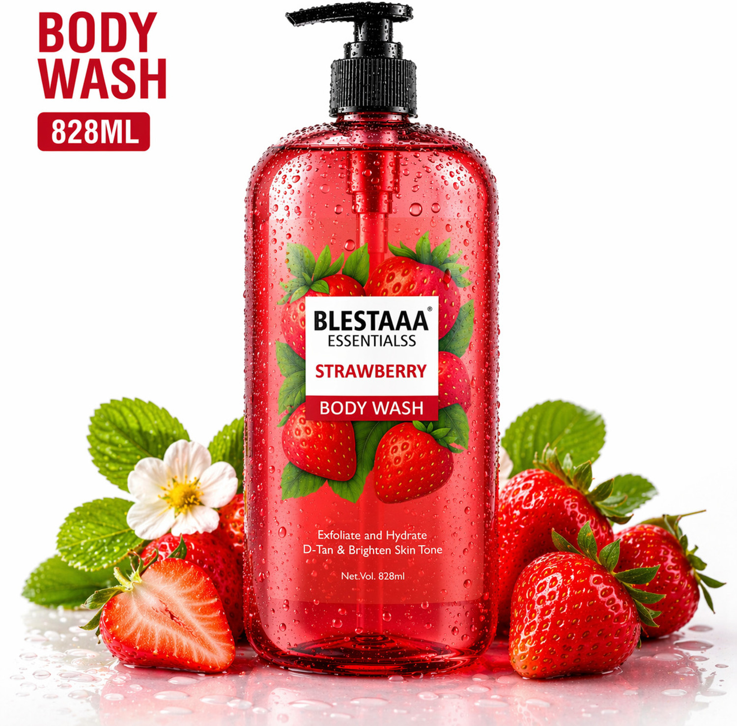 Image of blestaaa essentialss SkinLove Juicy Strawberry Body Wash - Sulfate-Free