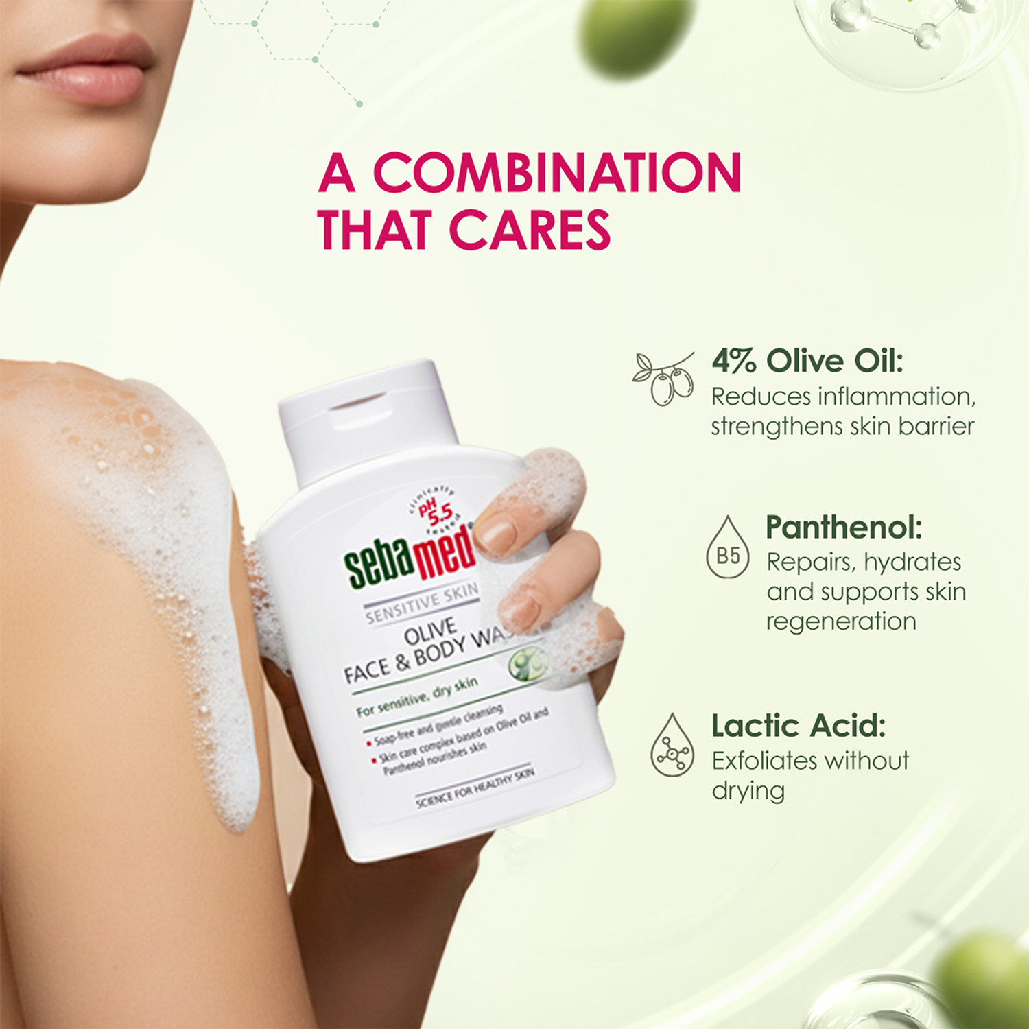 Image of Sebamed Olive Face & Body Wash | pH 5.5 | Mild for sensitive, dry skin |