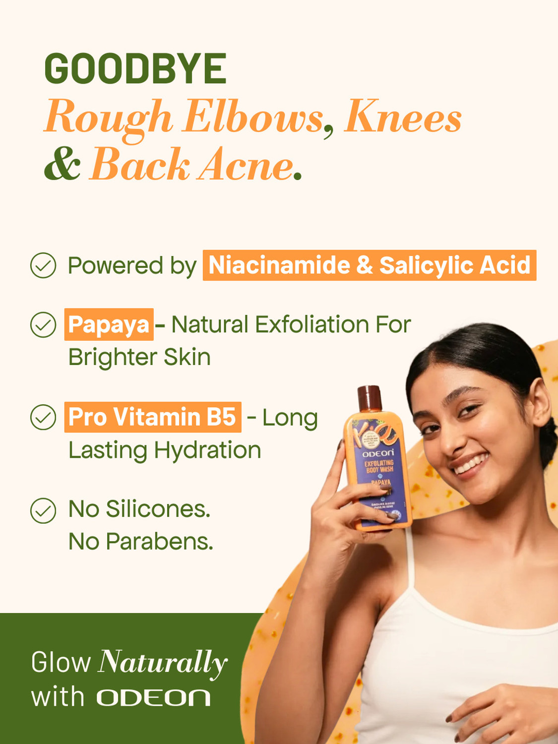 Image of ODEON Papaya & Carrot Exfoliating Body Wash I Enriched with Salicylic Acid