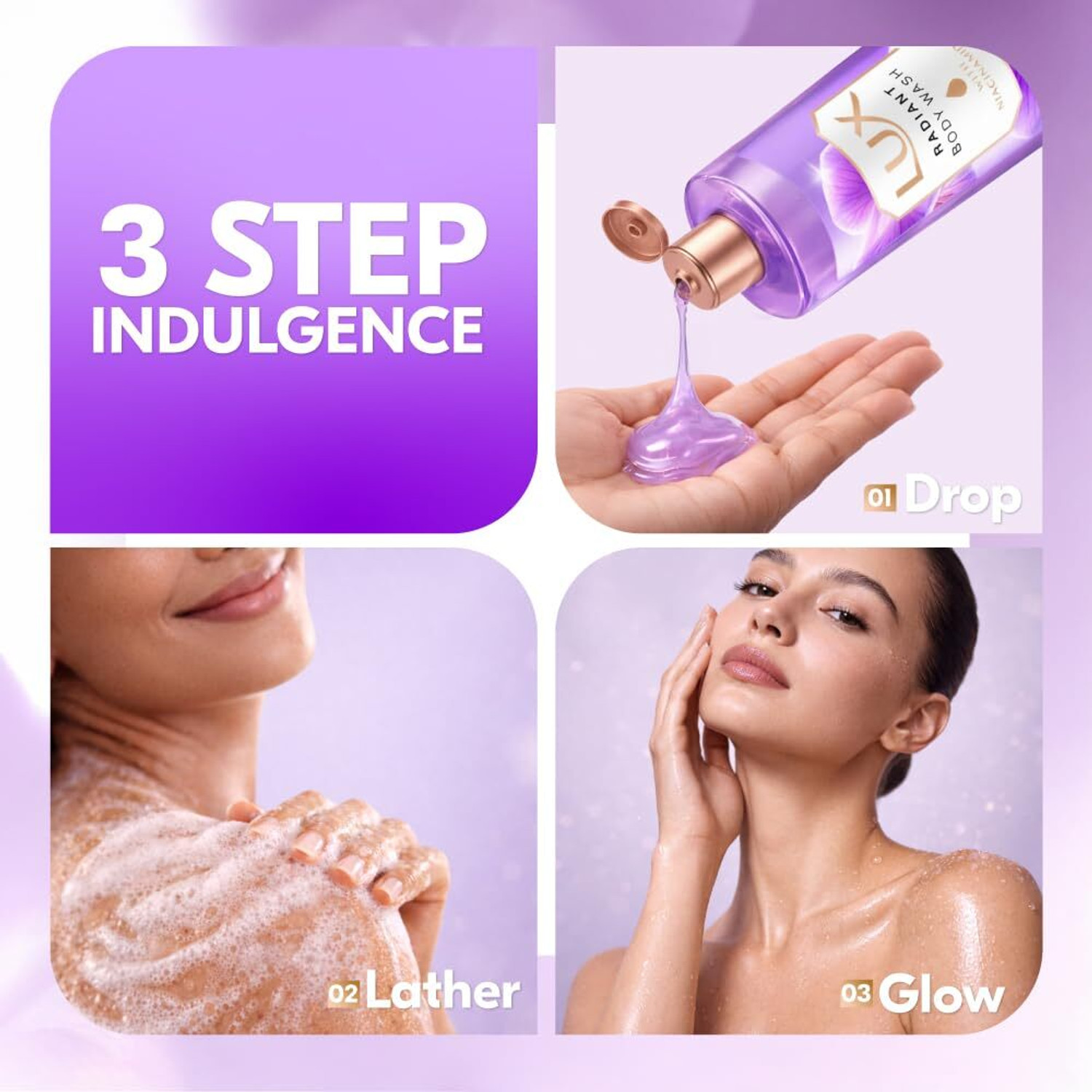 Image of LUX Orchid Obsession with Niacinamide Bodywash for Radiant