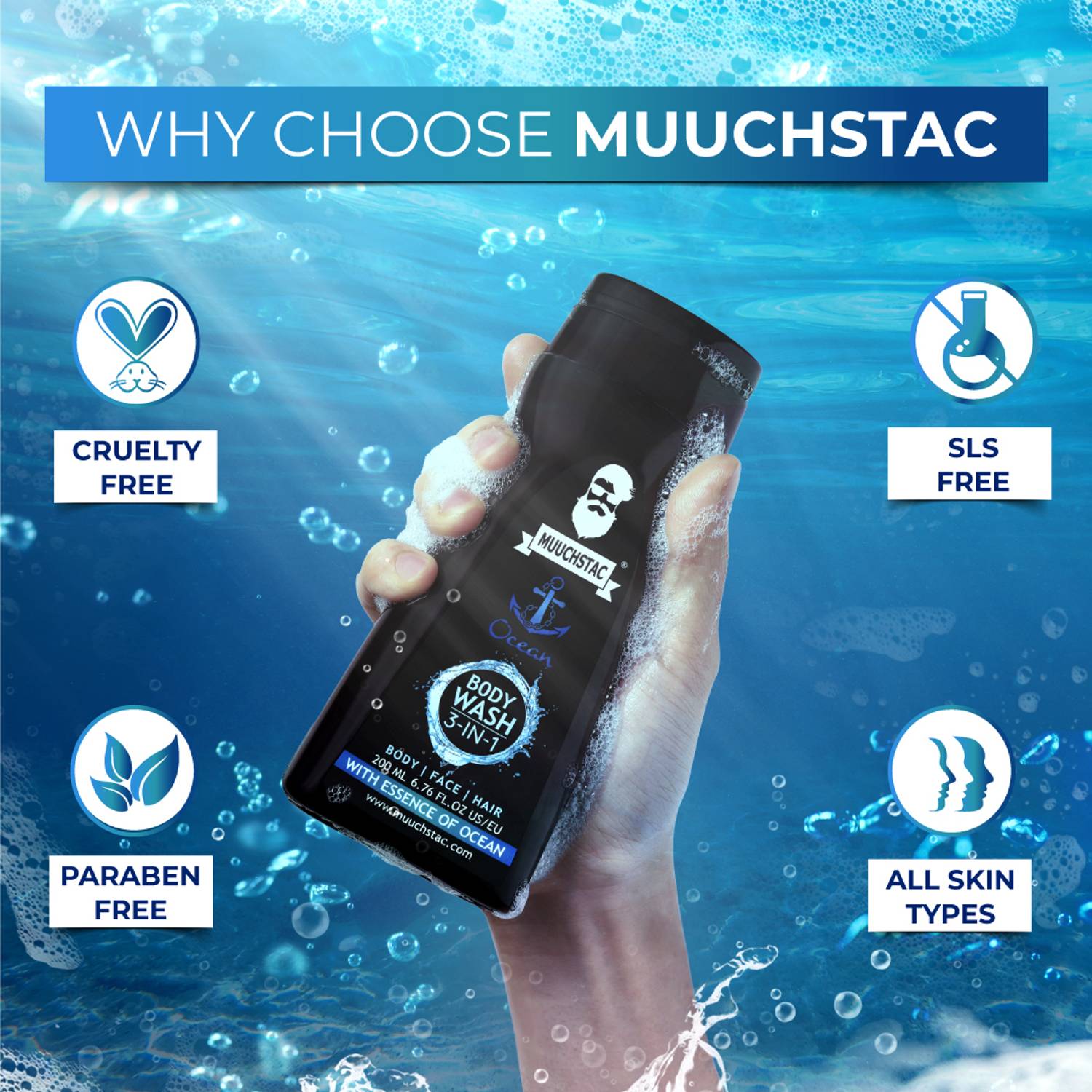 MUUCHSTAC Ocean 3 in 1 Body Wash for Men - Image 5