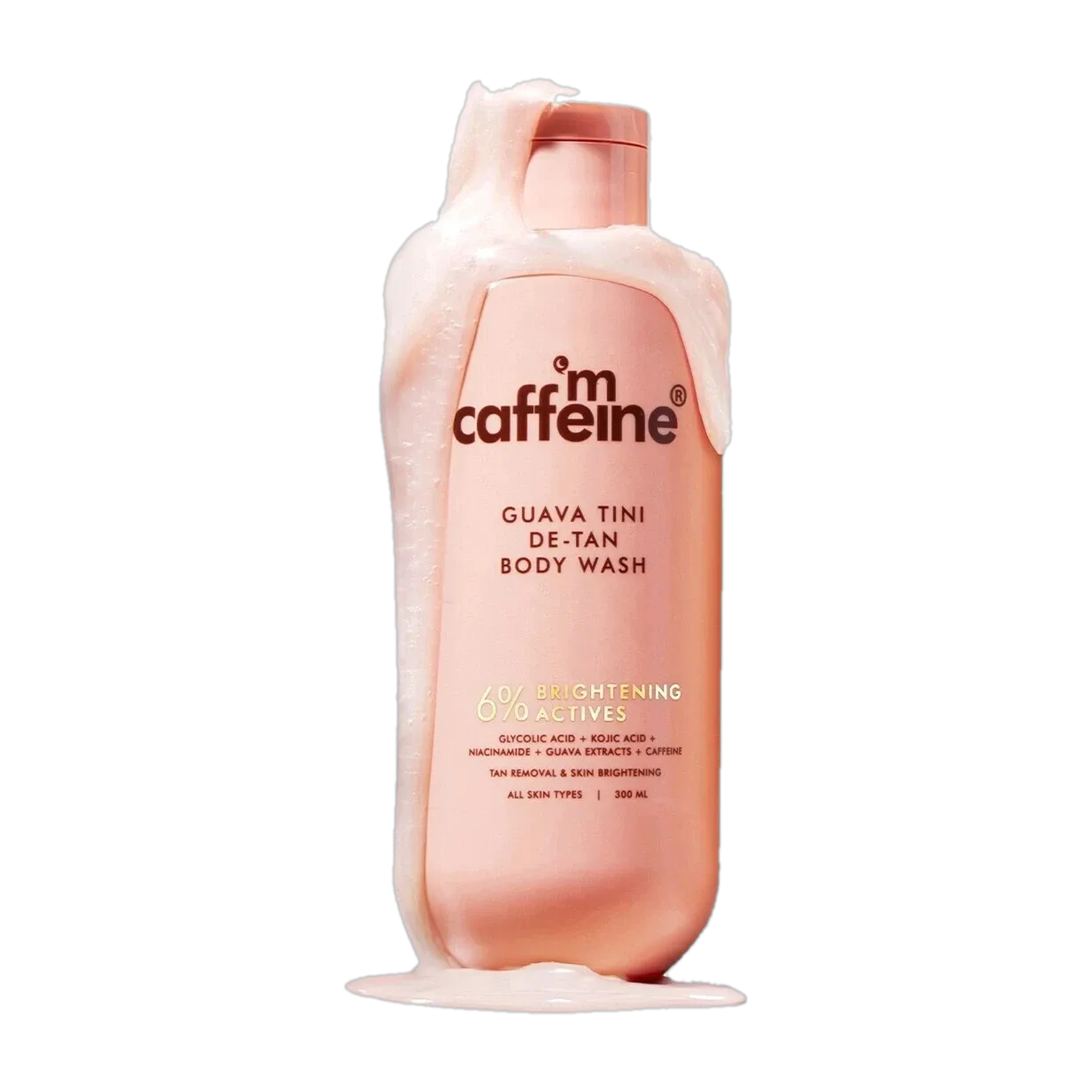 mCaffeine Detan Body Wash with 1% Glycolic, 5% Niacinamide-Kojic acid | Reduces Dark Spots
