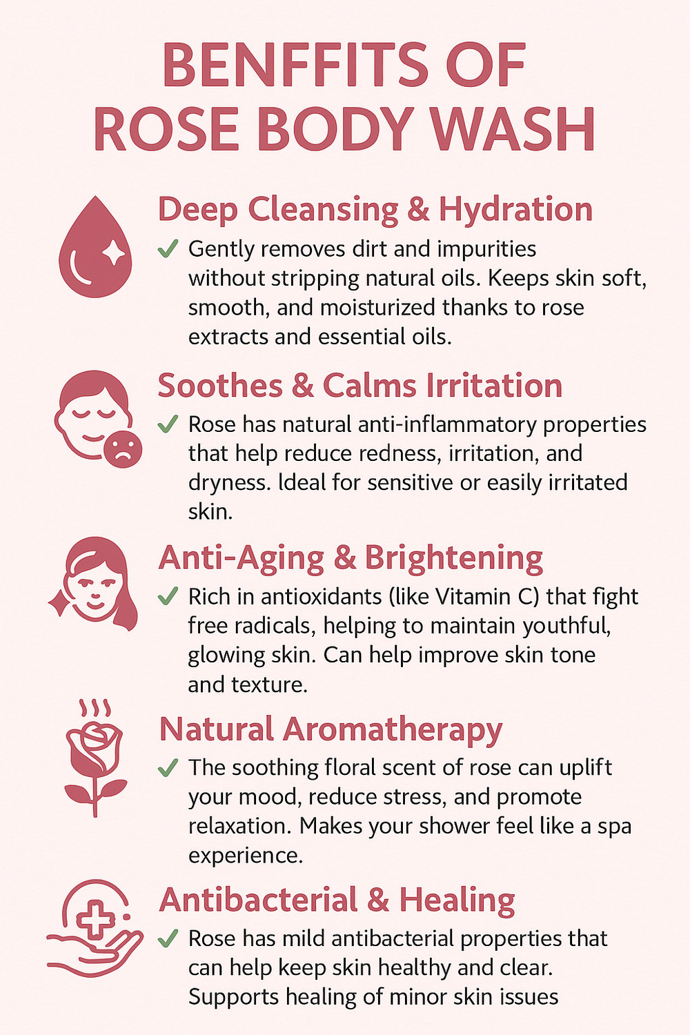 Image of blestaaa essentialss Rose Body Wash Refreshing & Hydrating Shower Gel Gentle Cleanser Flora Fragrance