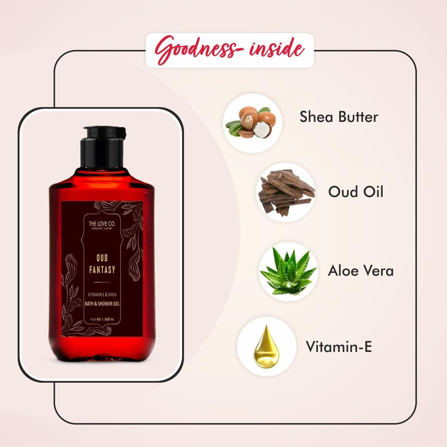 Image of The Love Co. Oud Fantasy Body Wash | Shower Gel Deep Cleansing & Msoiturizing For Men & Women