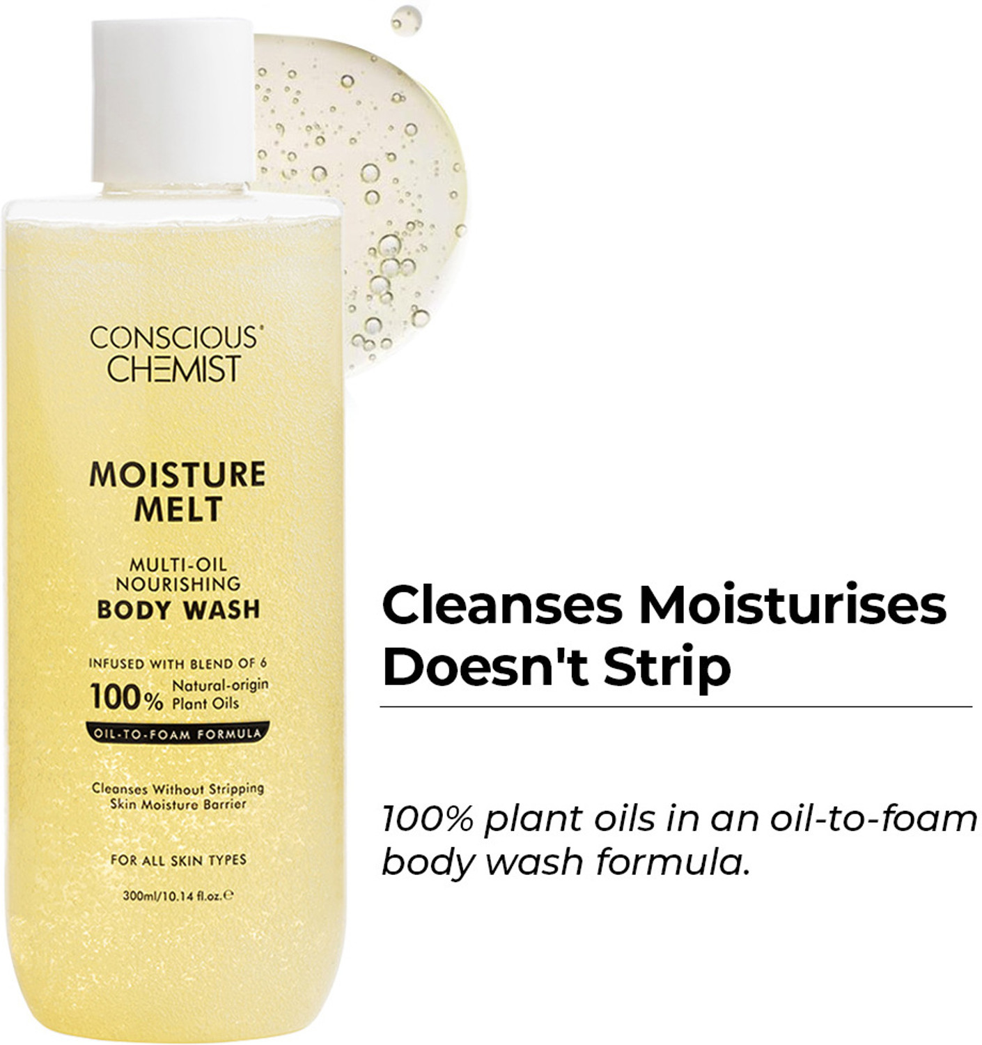 Conscious Chemist Multi-Oil Body Wash Shower Gel|Moisturizing Body Wash for Men & Women