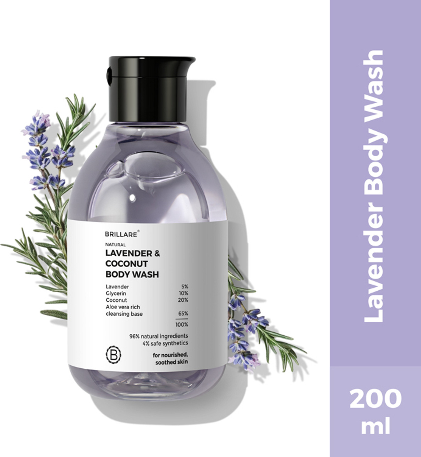 Image of BRILLARE Lavender & Coconut Body Wash - 200ml