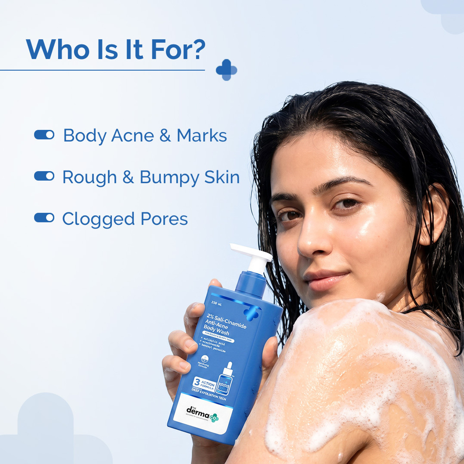 Image of The Derma Co 2% Sali-Cinamide Anti-Acne Body Wash Deeply Cleanses | Exfoliates Skin