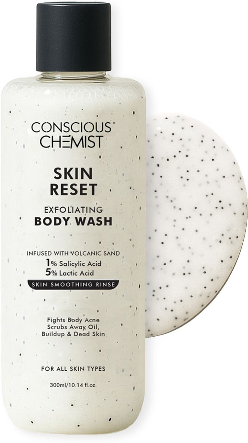 Conscious Chemist Exfoliating Body Wash - 1% Salicylic Acid & Lactic Acid for Smooth, Clear Skin