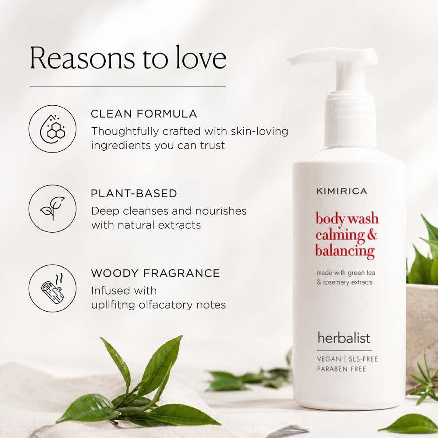 Image of KIMIRICA Herbalist Moisturizing Body Wash Shower Gel | Gentle Cleanser for All Skin Types