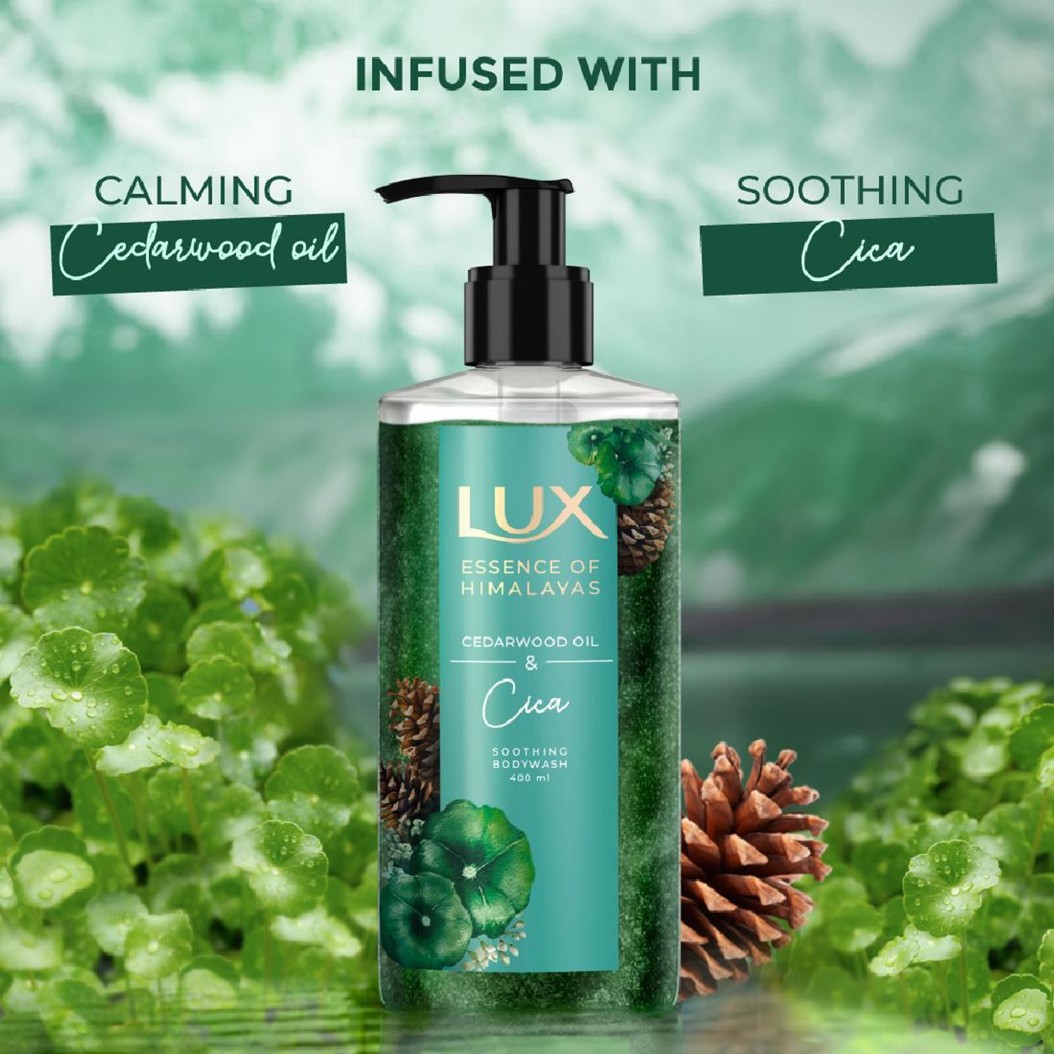 Image of LUX Essence of Himalayas Cedarwood Oil & Cica Soothing Body Wash 400 ml