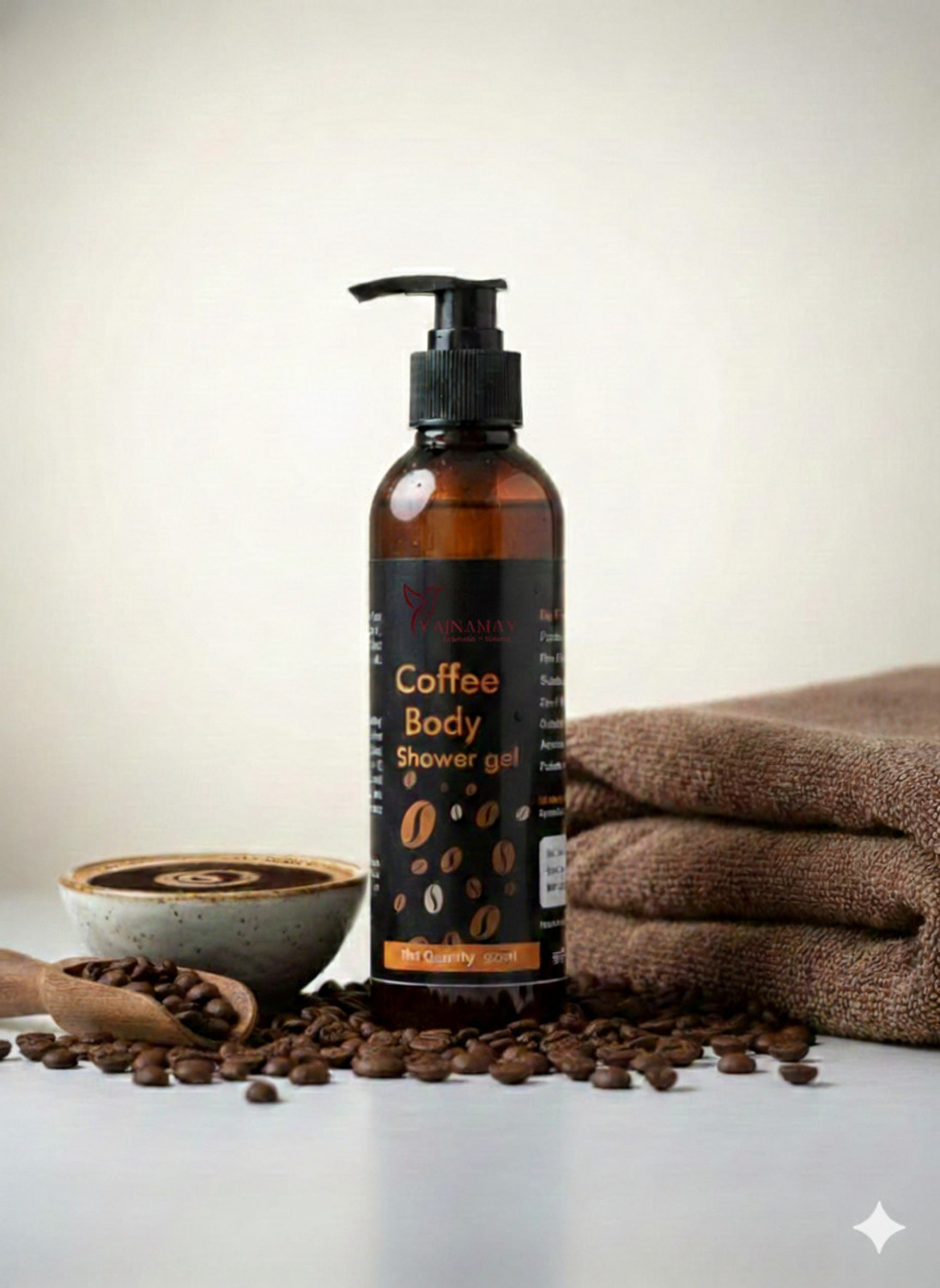 Image of YAJNAMAY Coffee-Infused Shower Gel - Deep Cleansing & Skin Brightening