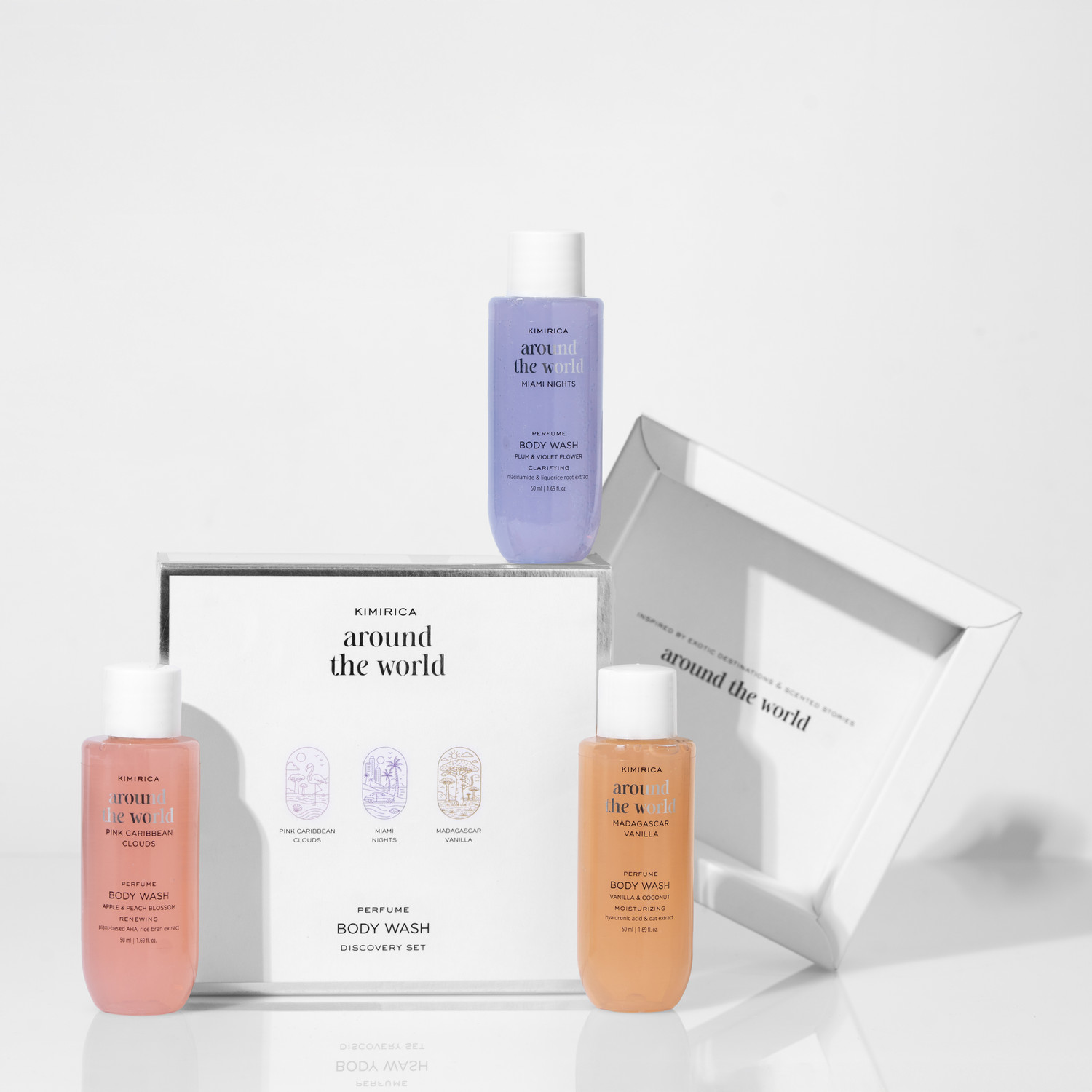 Image of KIMIRICA Around the world perfume body wash trio gift set