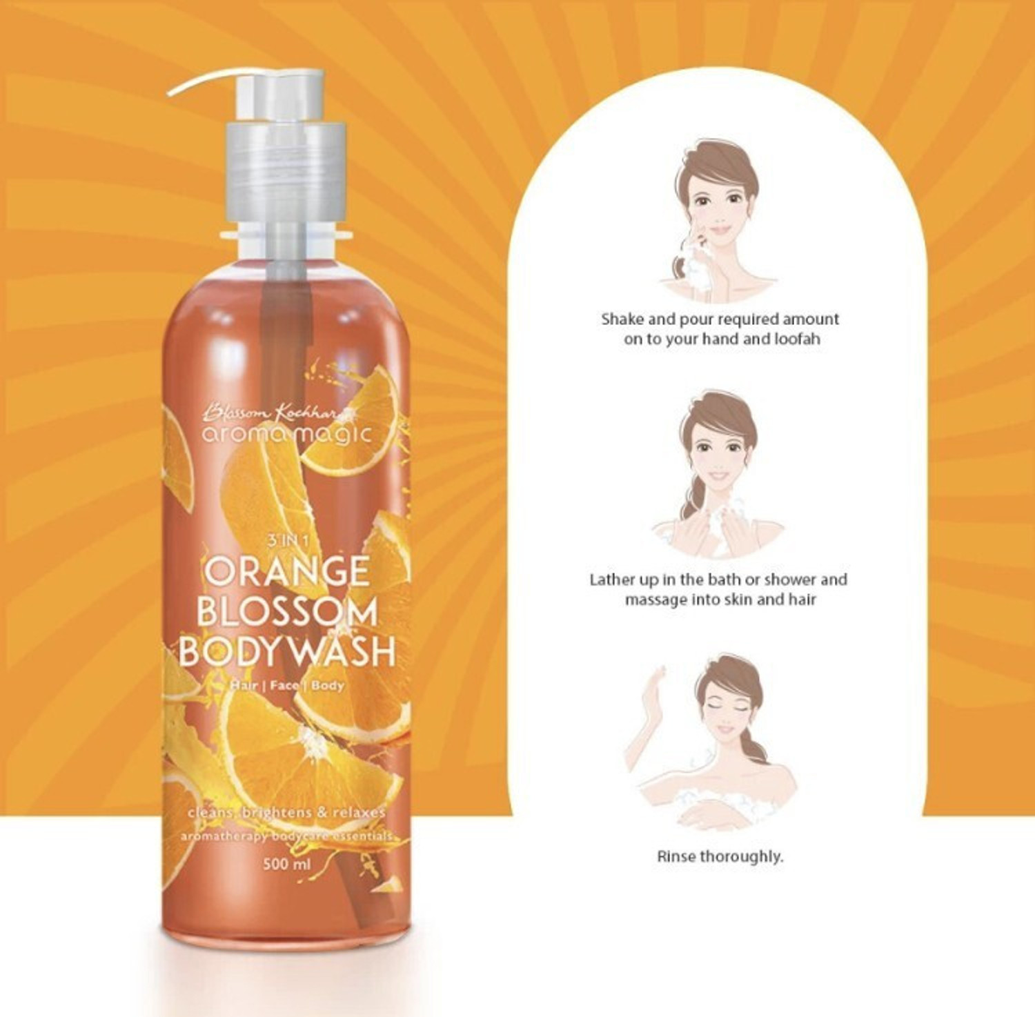 Image of Aroma Magic 3 IN ONE ORANGE BODY WASH (500ML)
