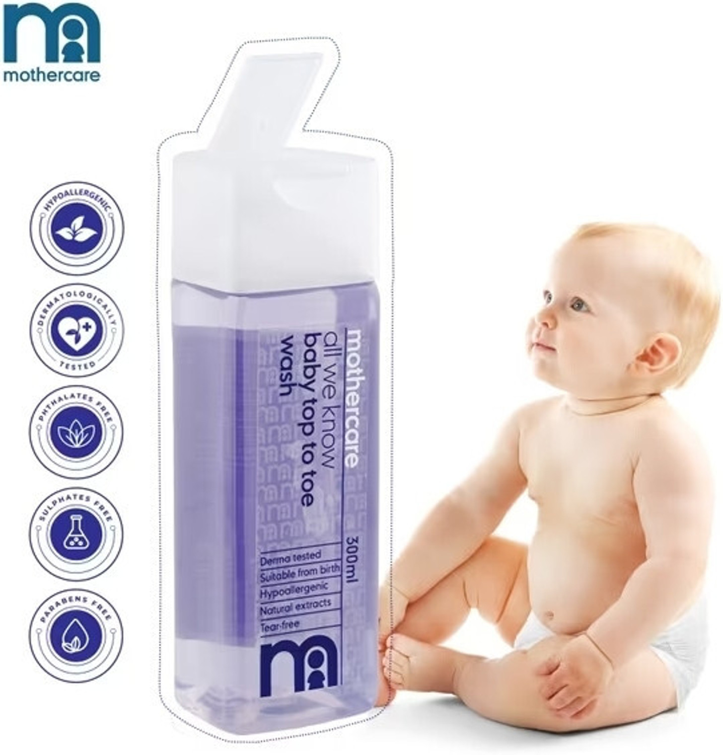 Image of Mothercare All We Know Baby Top To Toe Wash | Gentle Cleanser with Tear-Free Formula