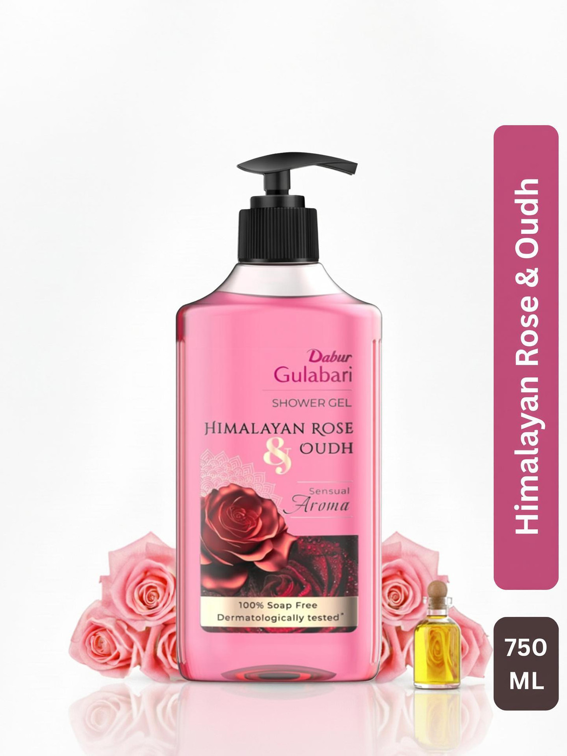 Dabur Body Wash Shower Gel - Himalayan Rose & Oudh | 100% Soap free