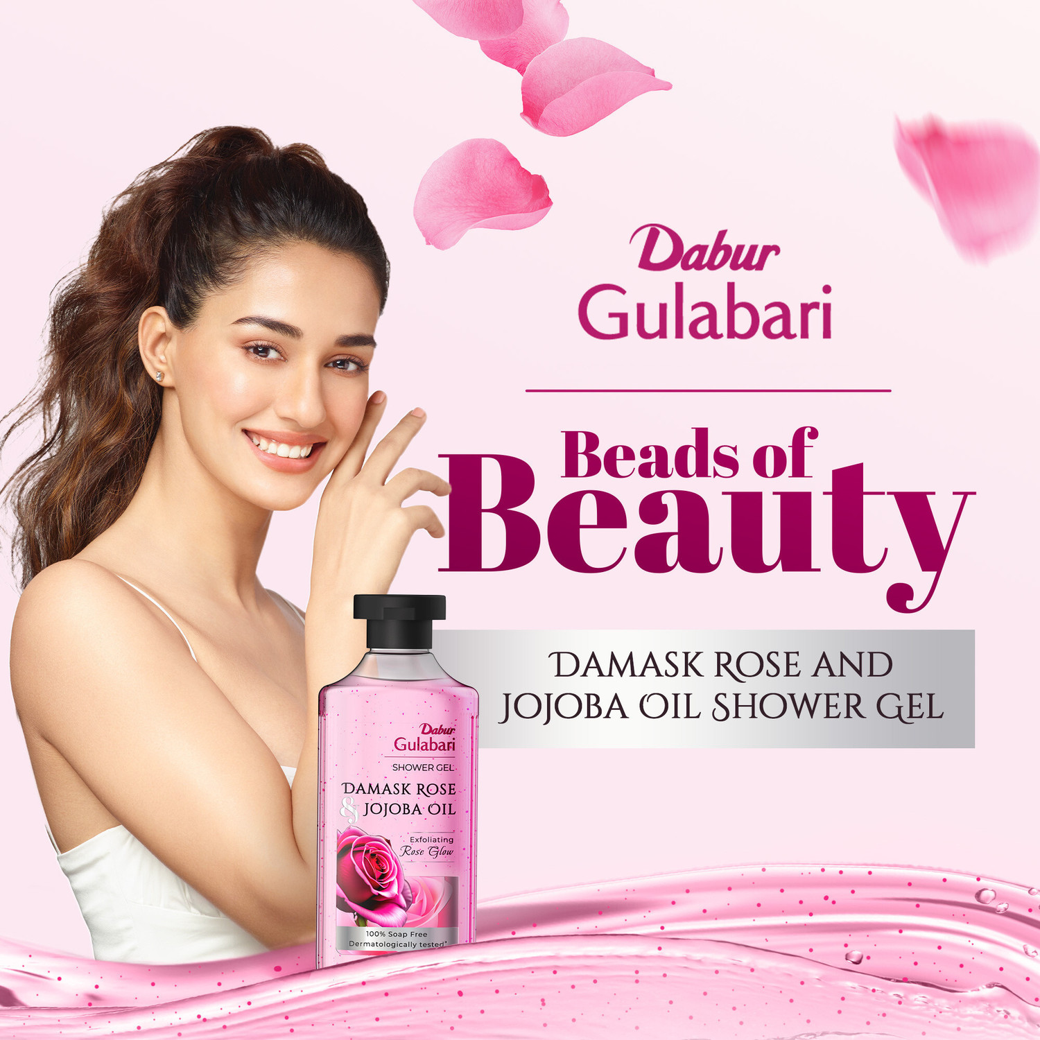 Image of Dabur Gulabari Body Wash Shower Gel - Himalayan Rose & Oudh | 100% Soap free